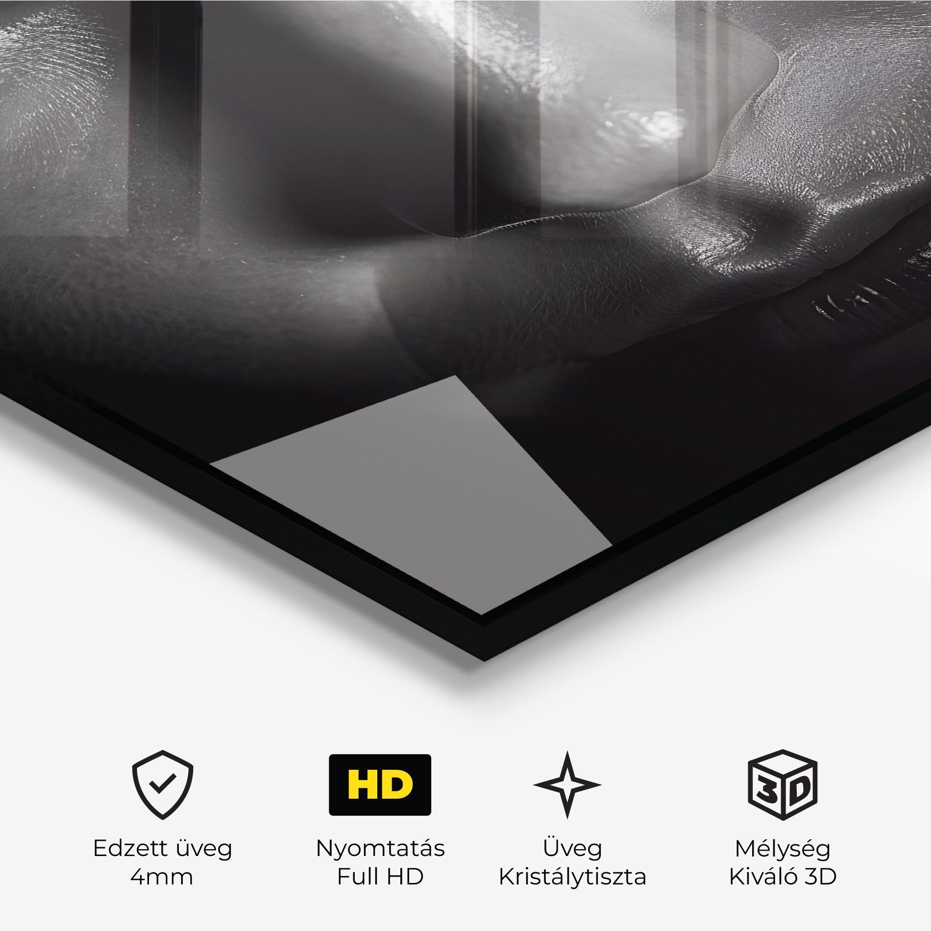 Üvegkép Closeup Portrait mockup 3