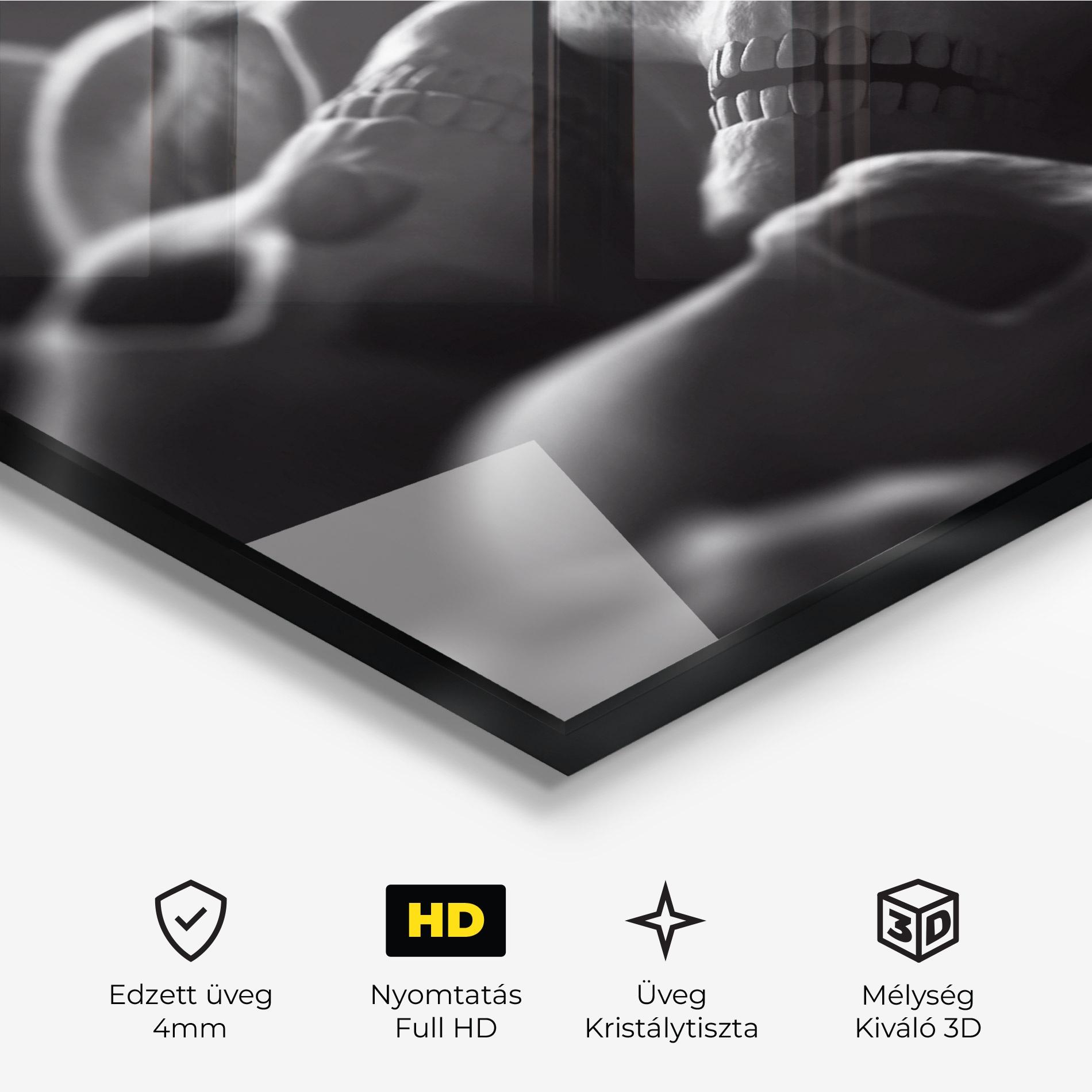 Üvegkép Gray Human Skull mockup 3