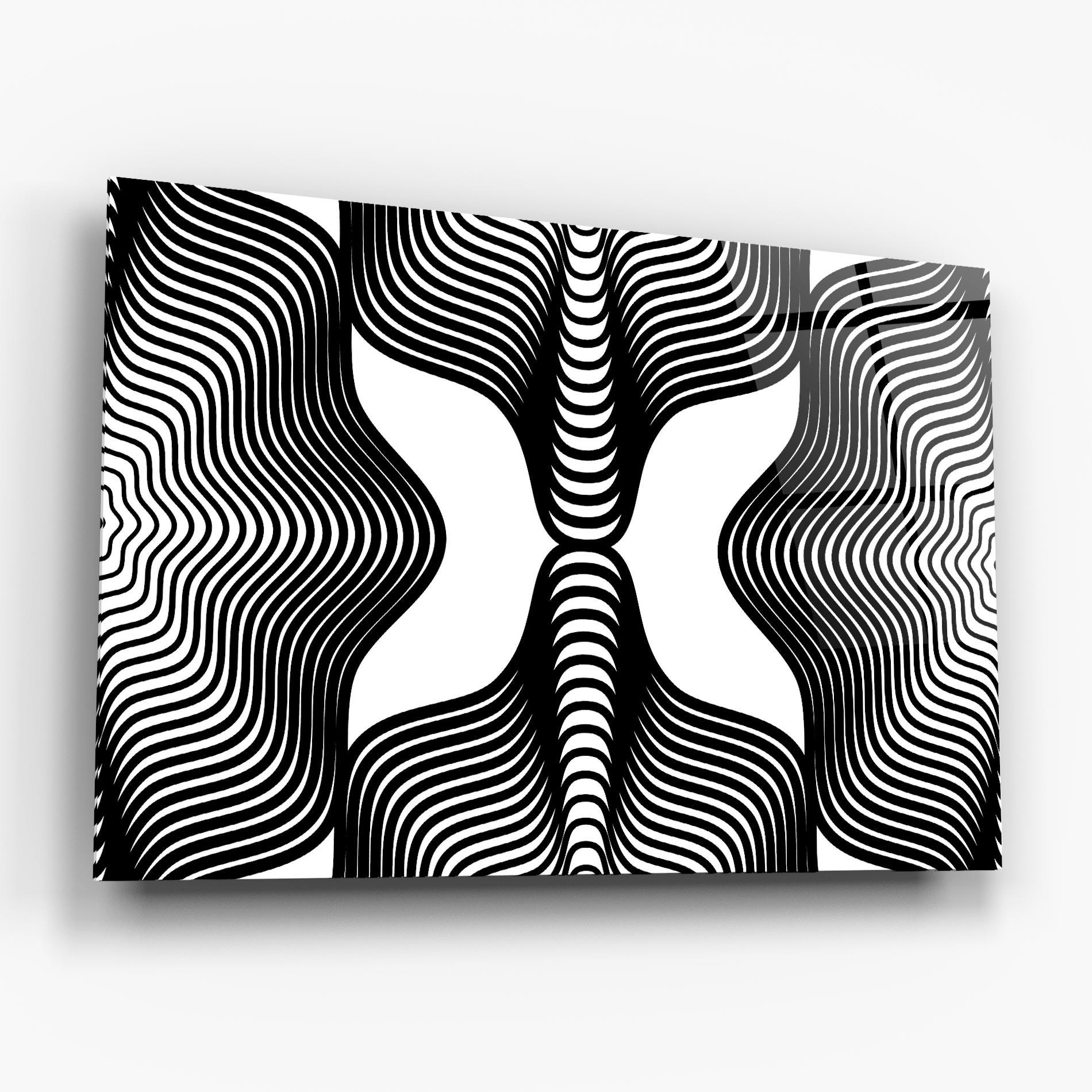 Üvegkép Black Line Pattern mockup 6