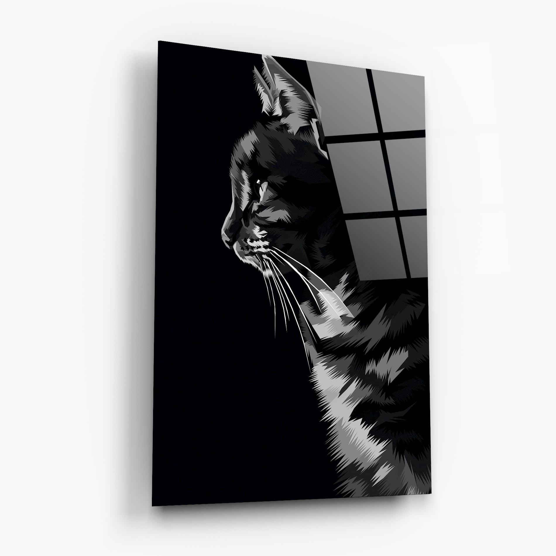 Üvegkép Black Grey Cat mockup 6