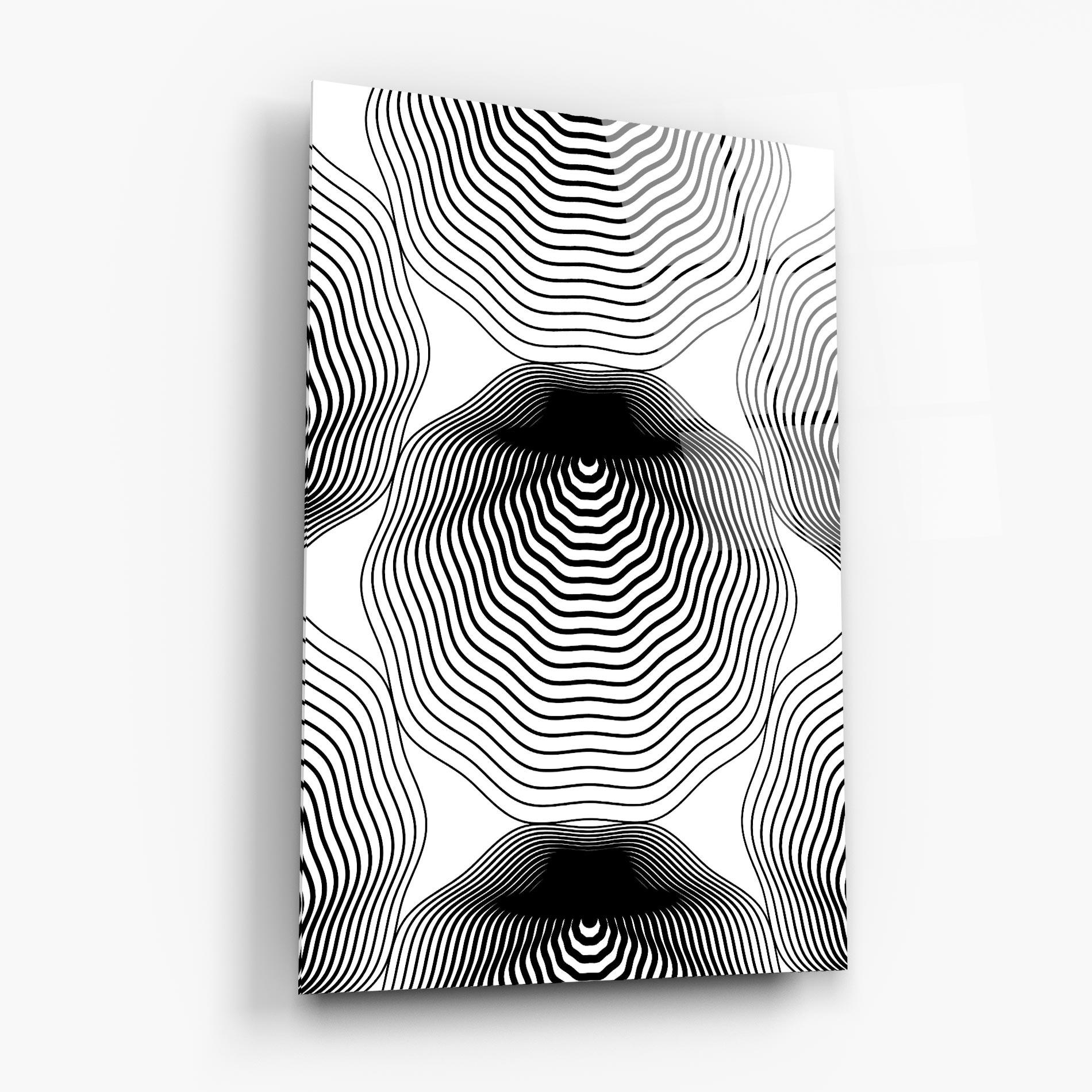 Üvegkép Black Line Art mockup 6