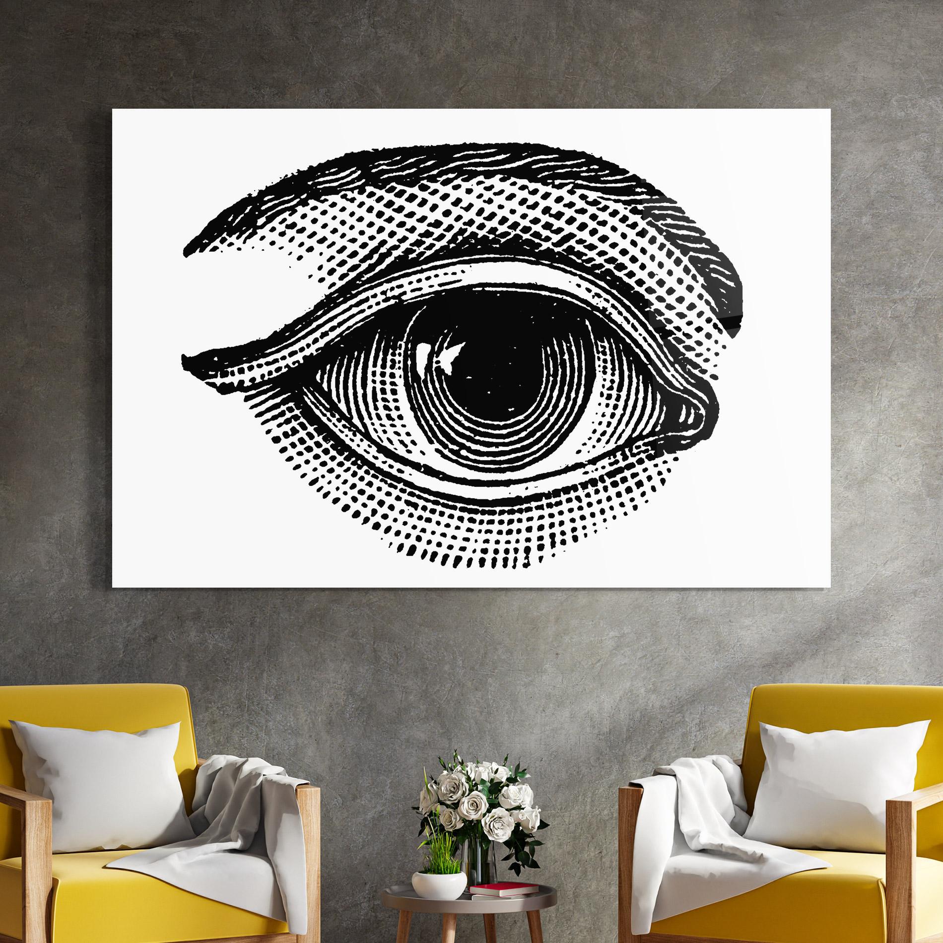 Üvegkép Big Eye Drawing mockup 4