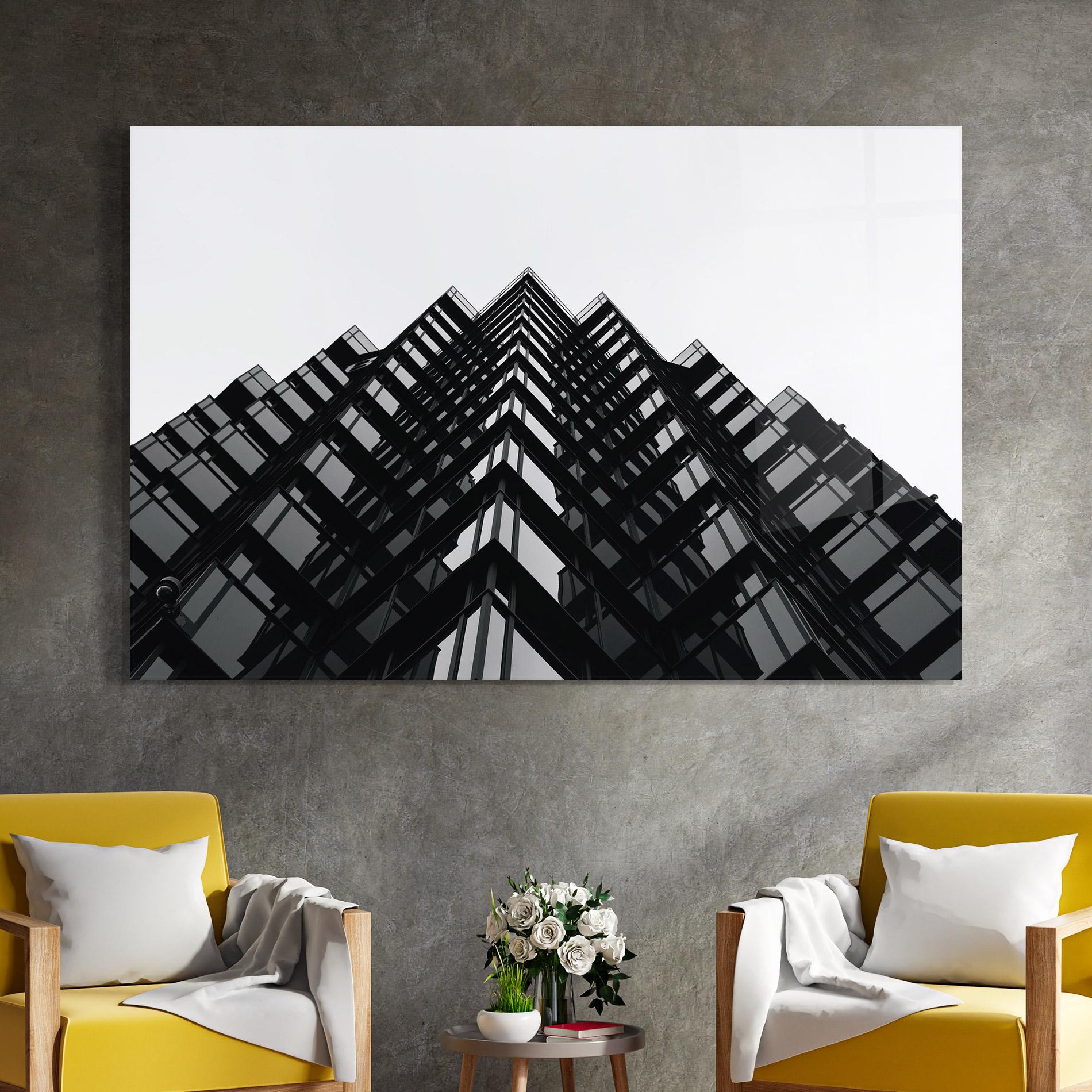 Üvegkép Black Building mockup 4