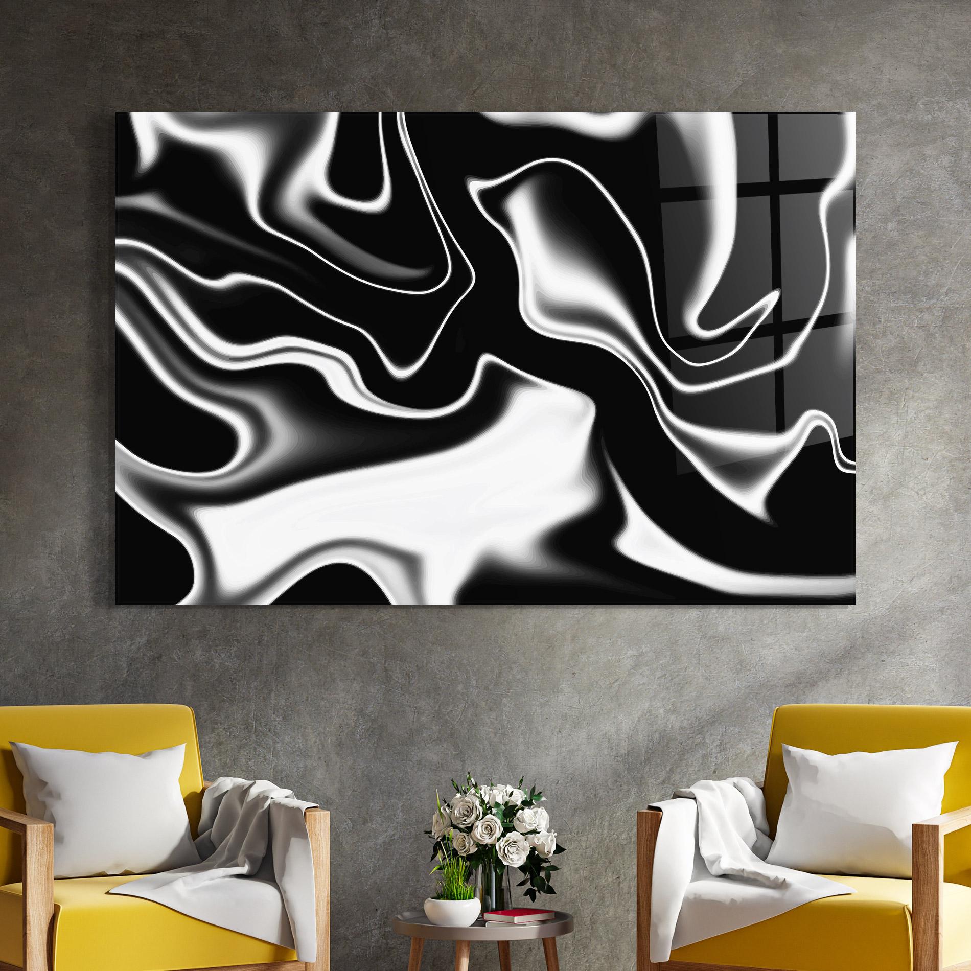 Üvegkép Black Metalic Art mockup 4