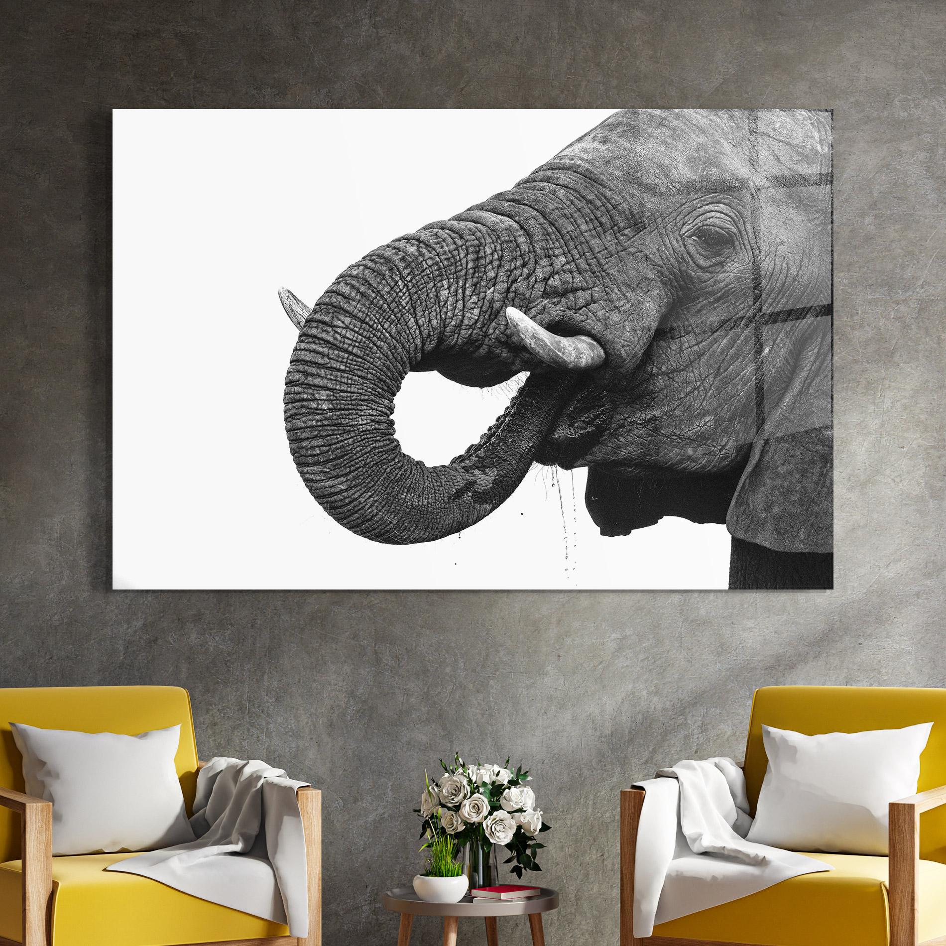 Üvegkép Elephant Drinking mockup 4