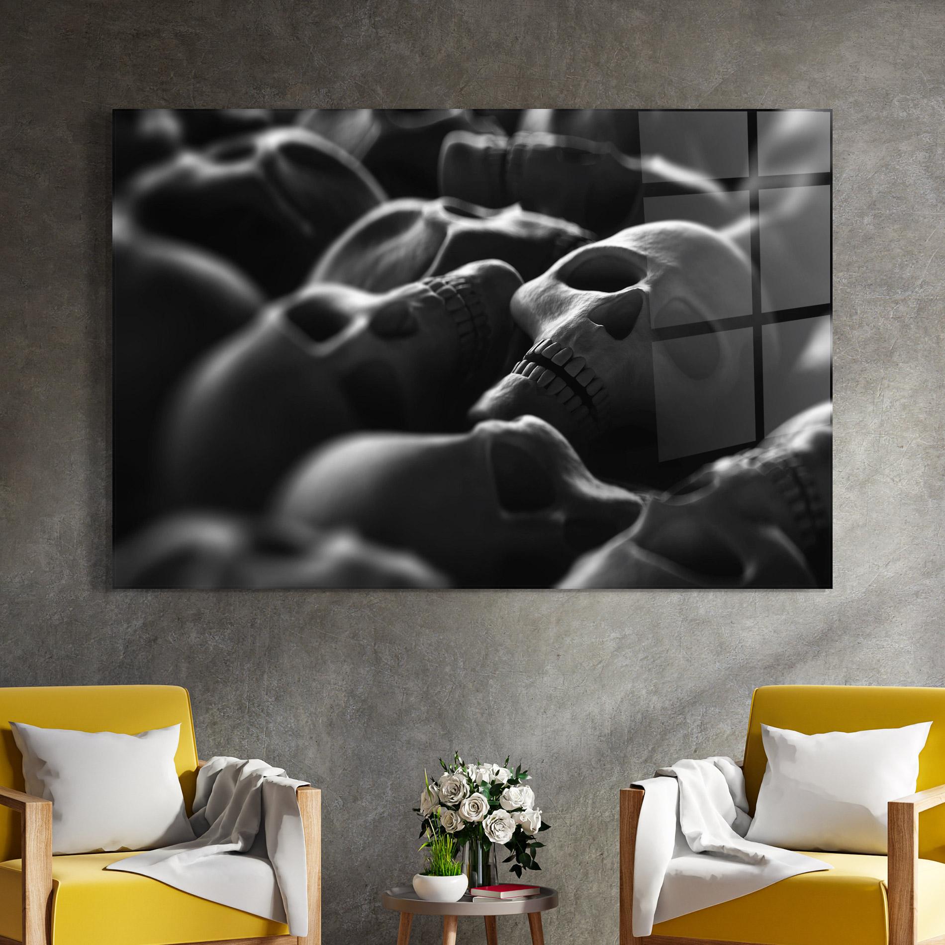 Üvegkép Gray Human Skull mockup 4