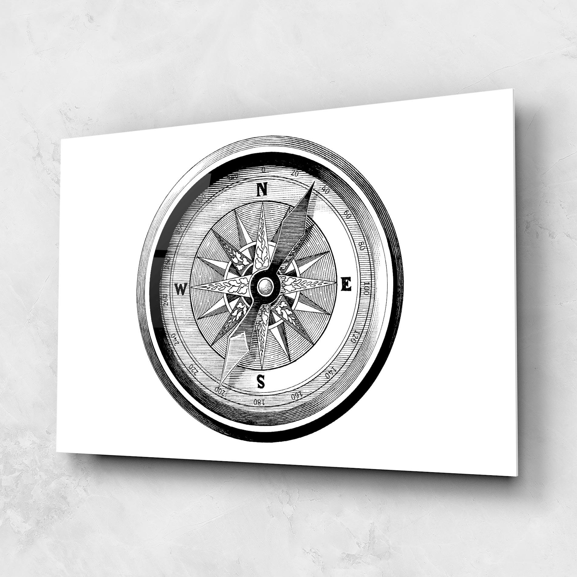 Üvegkép Black Compass mockup 1