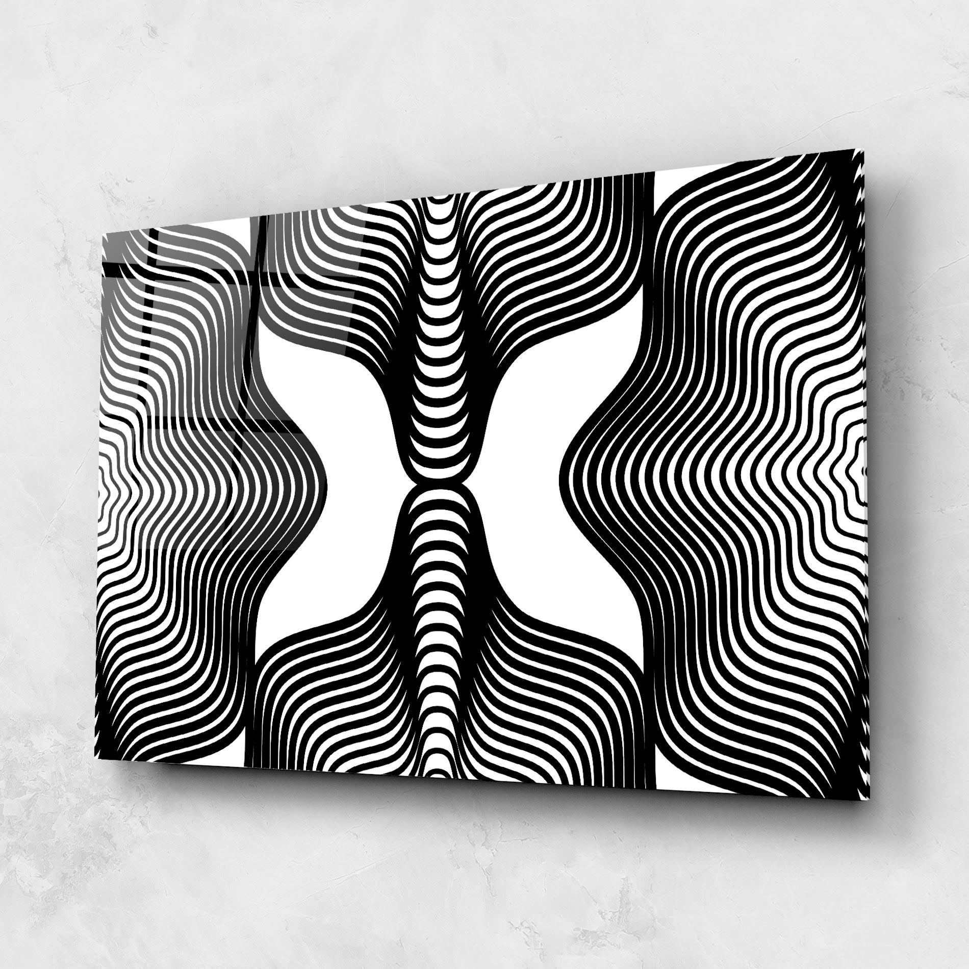 Üvegkép Black Line Pattern mockup 1