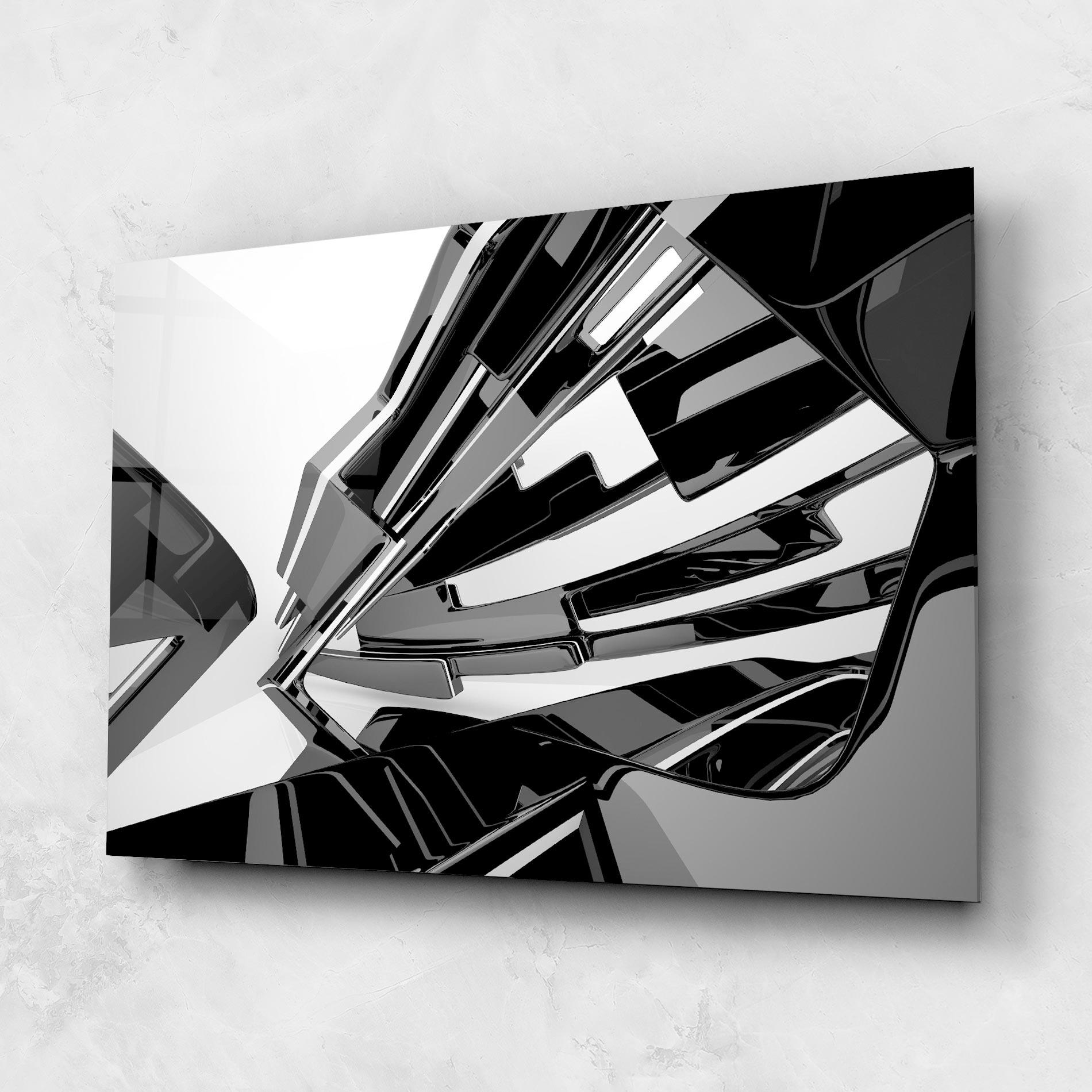 Üvegkép Black Sculpture mockup 1