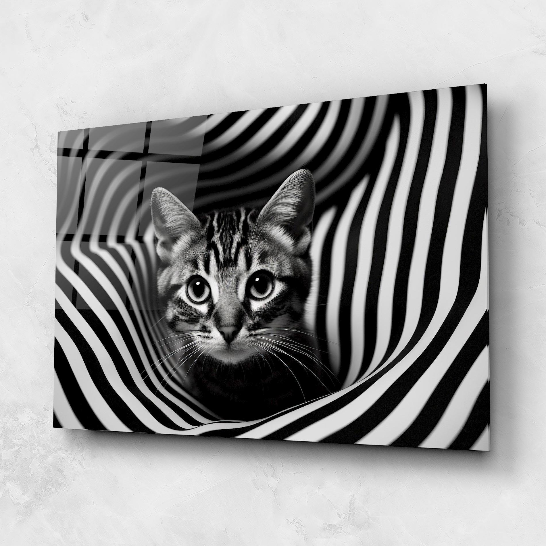 Üvegkép Closeup Cat Portrait mockup 1