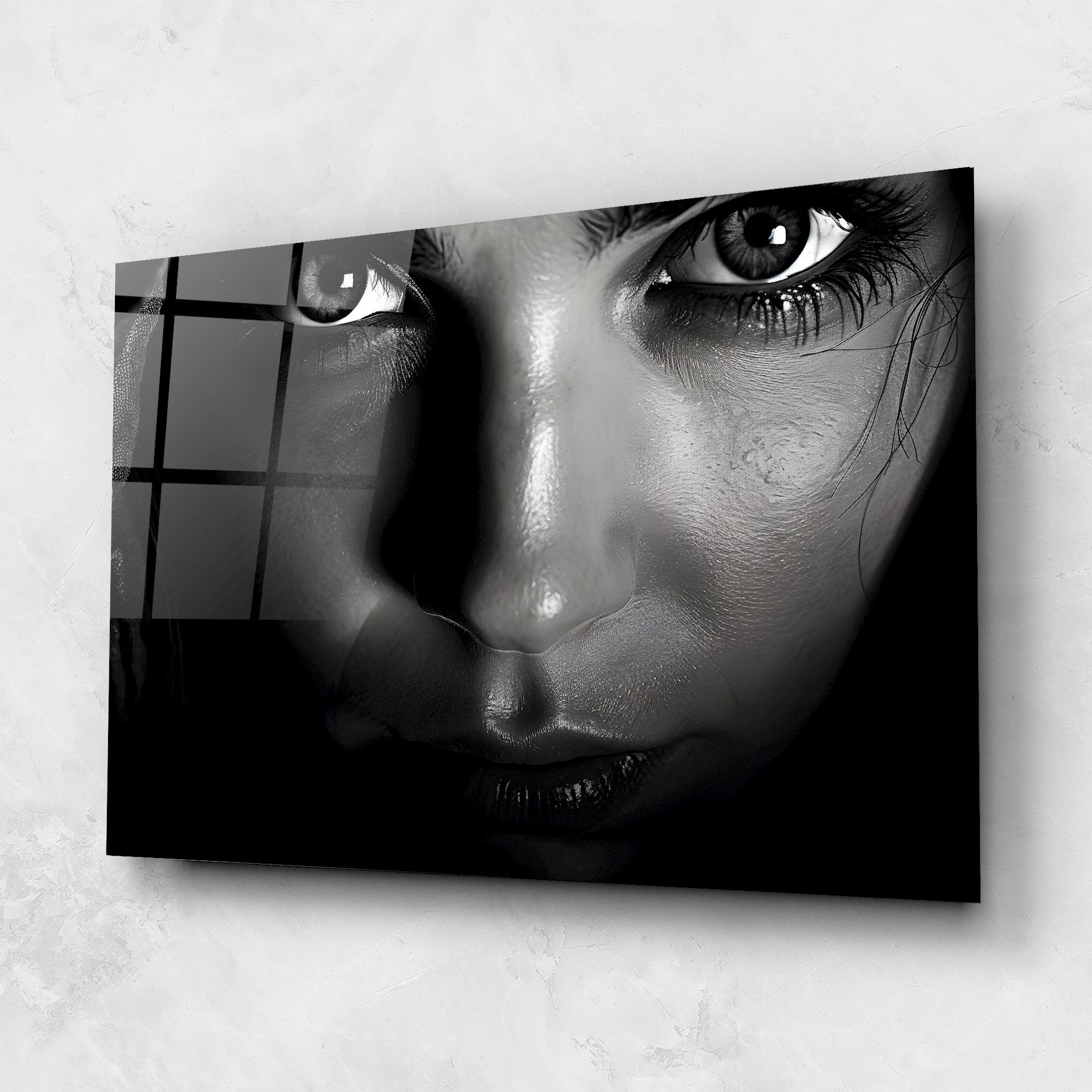 Üvegkép Closeup Portrait mockup 1