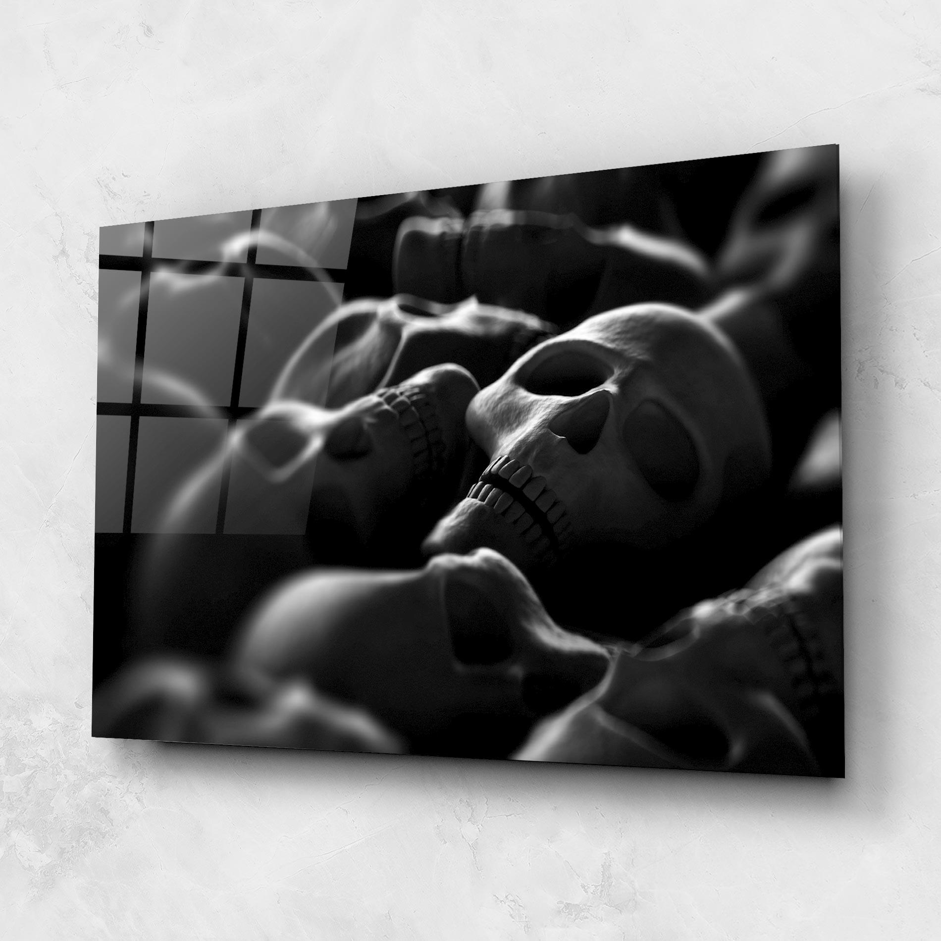 Üvegkép Gray Human Skull mockup 1