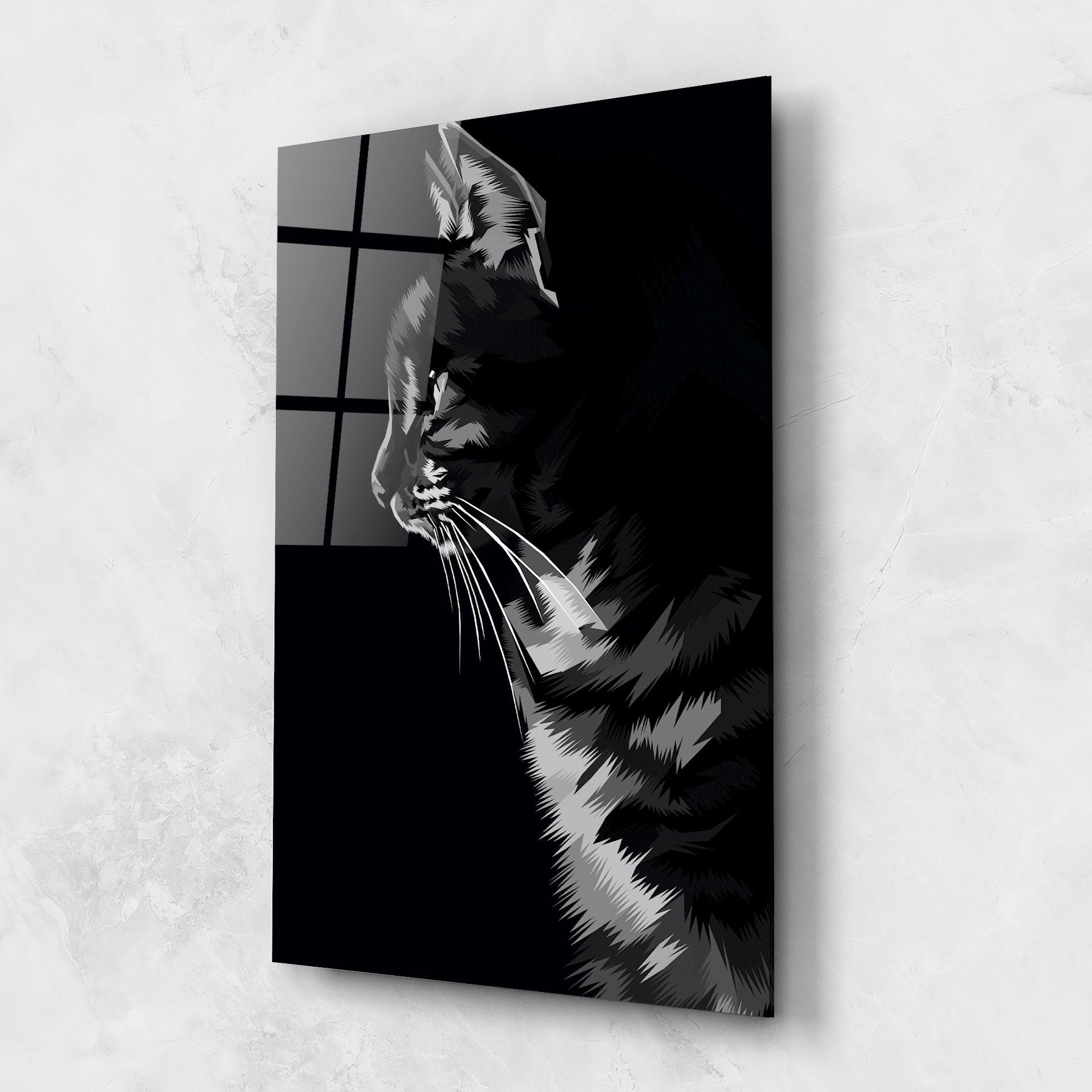 Üvegkép Black Grey Cat mockup 1