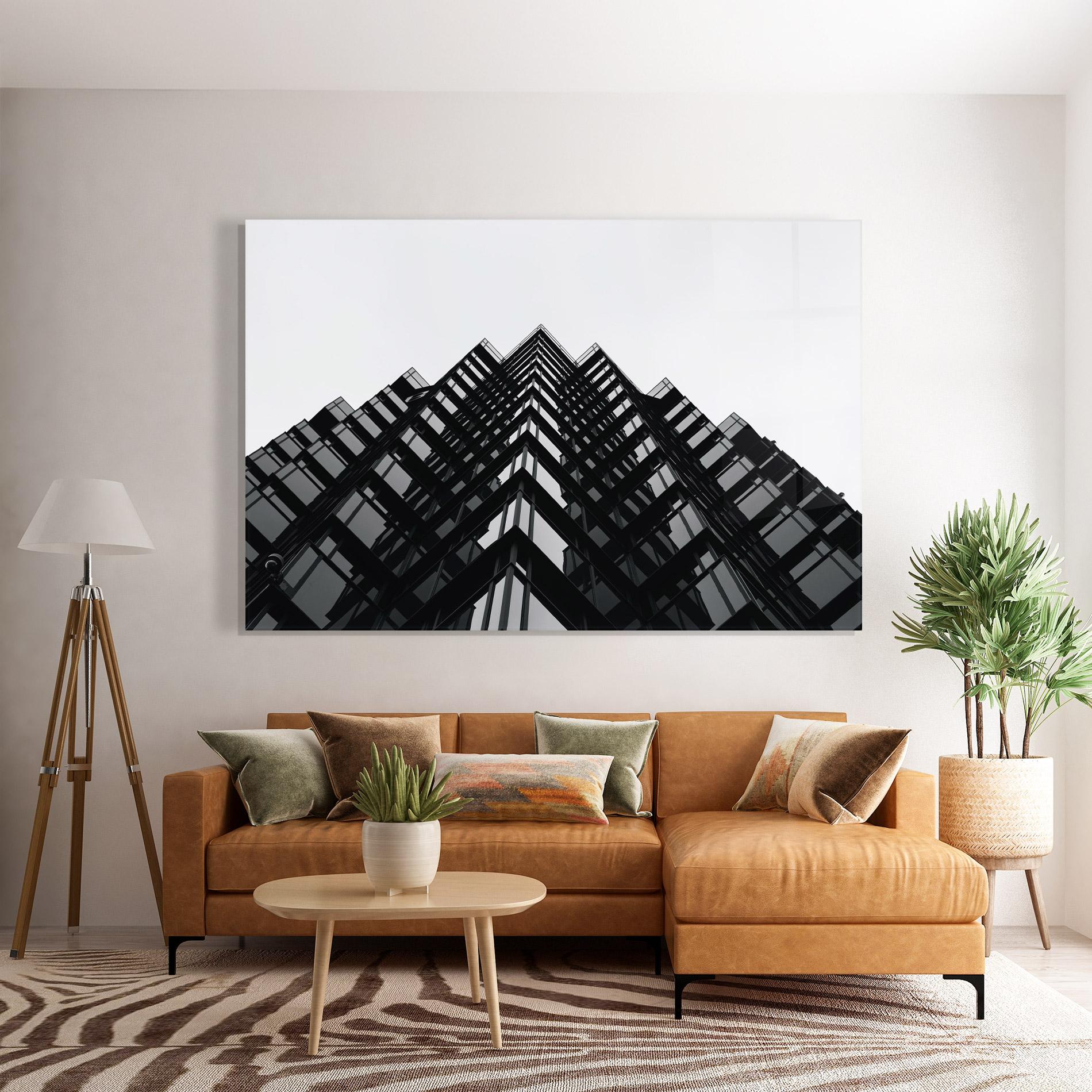 Üvegkép Black Building mockup 7