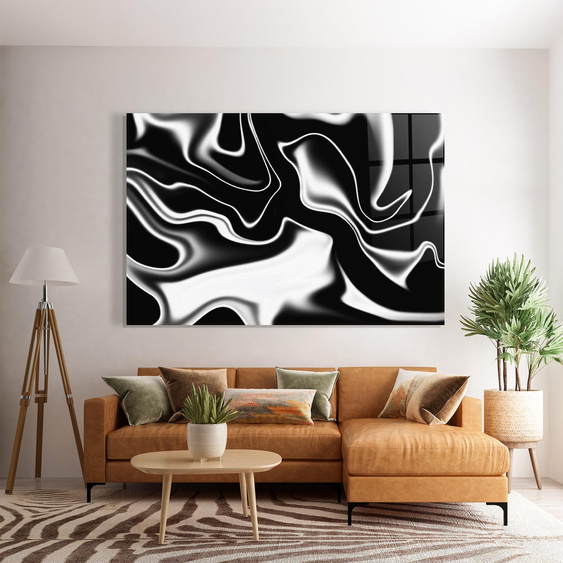 Üvegkép Black Metalic Art mockup 7