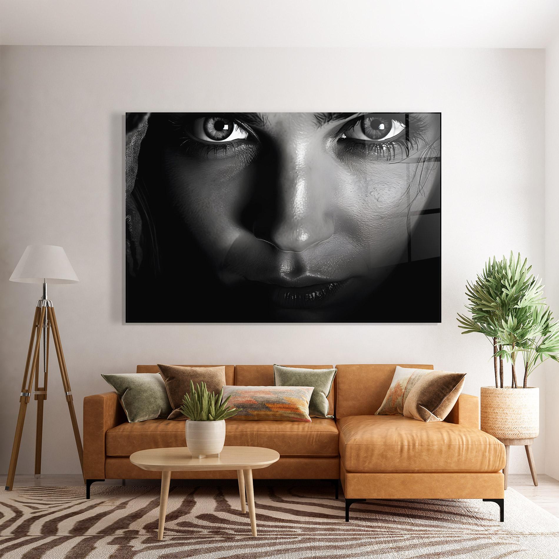 Üvegkép Closeup Portrait mockup 7