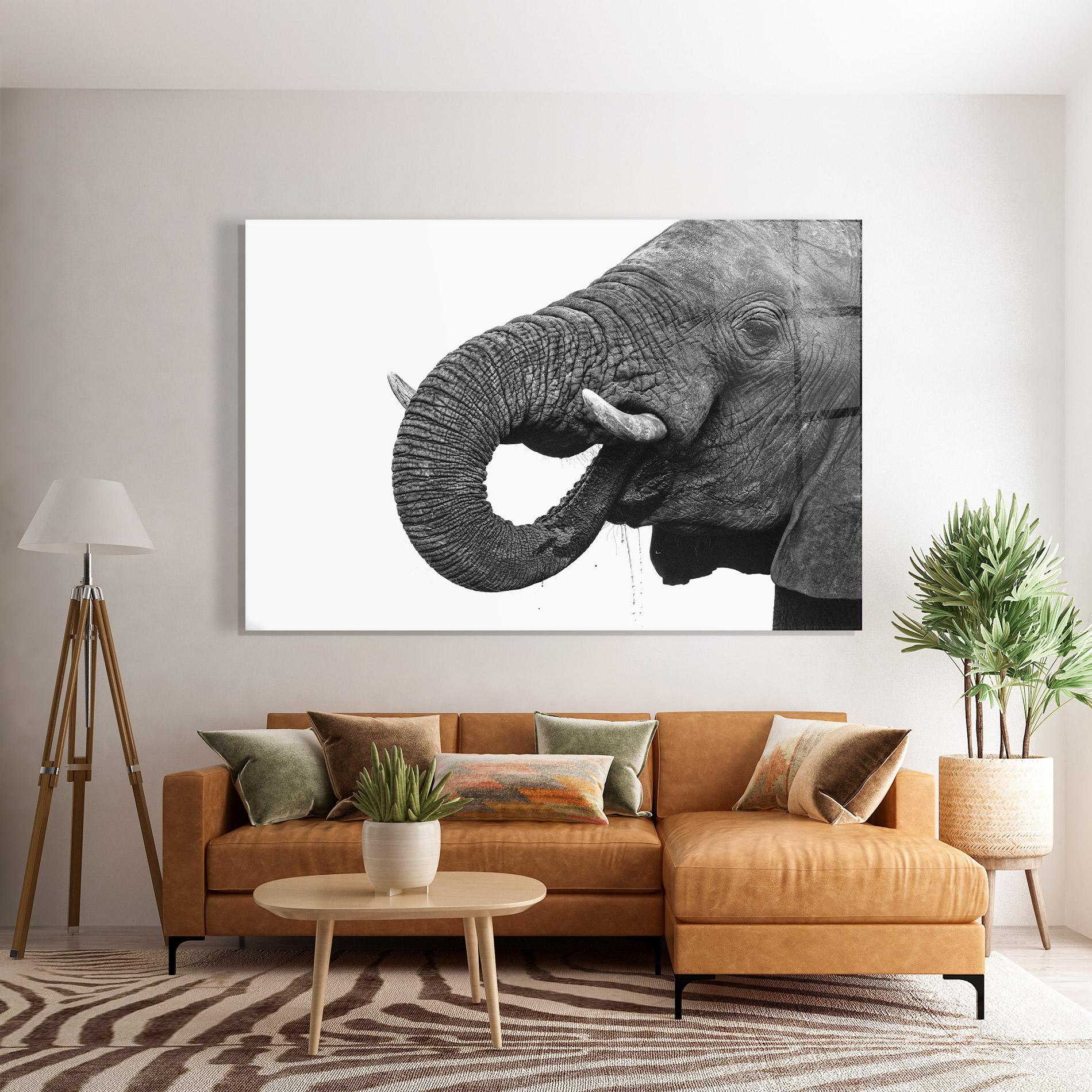 Üvegkép Elephant Drinking mockup 7