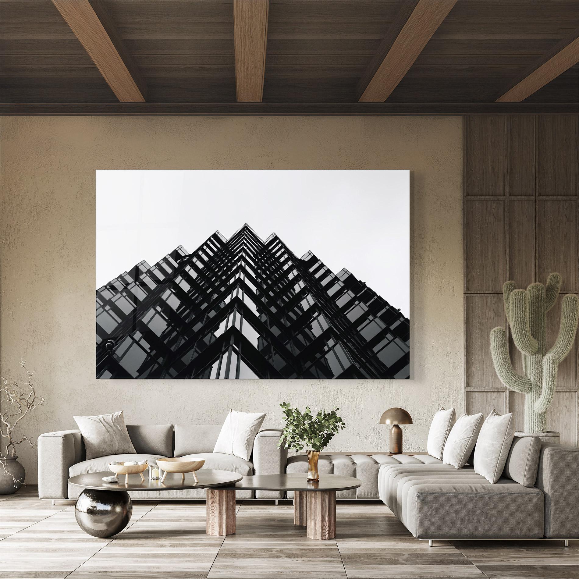 Üvegkép Black Building mockup 8