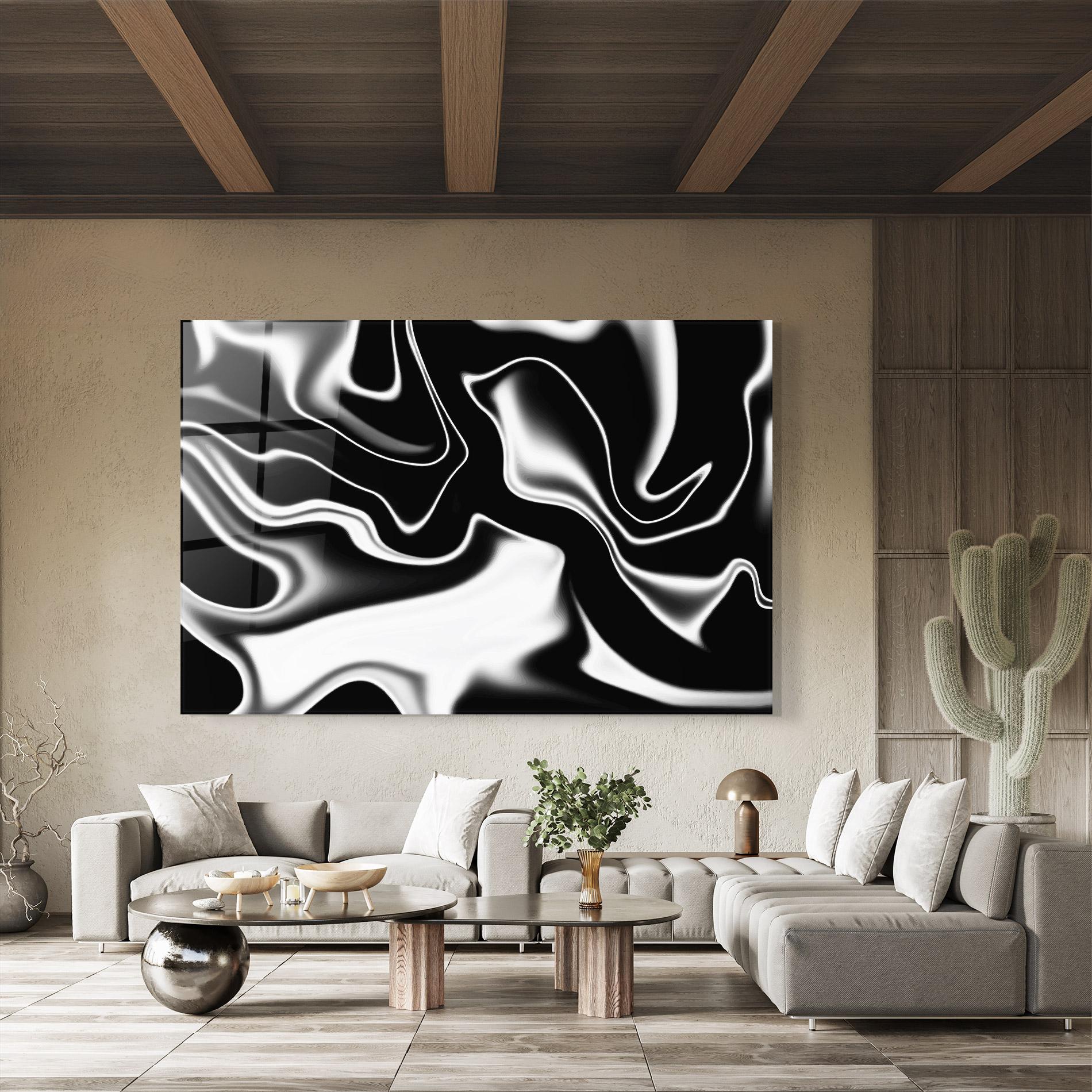 Üvegkép Black Metalic Art mockup 8