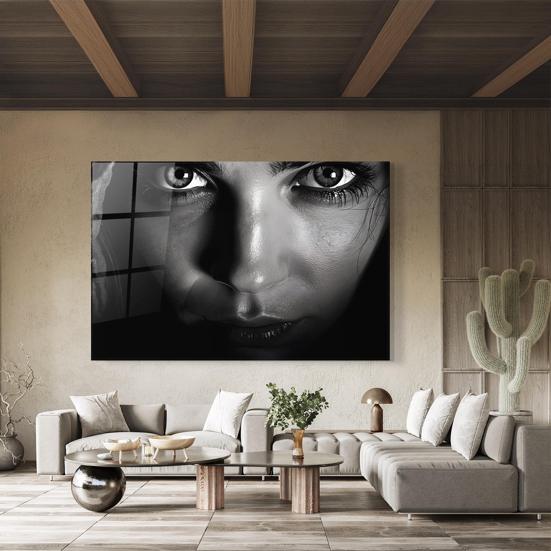 Üvegkép Closeup Portrait mockup 8