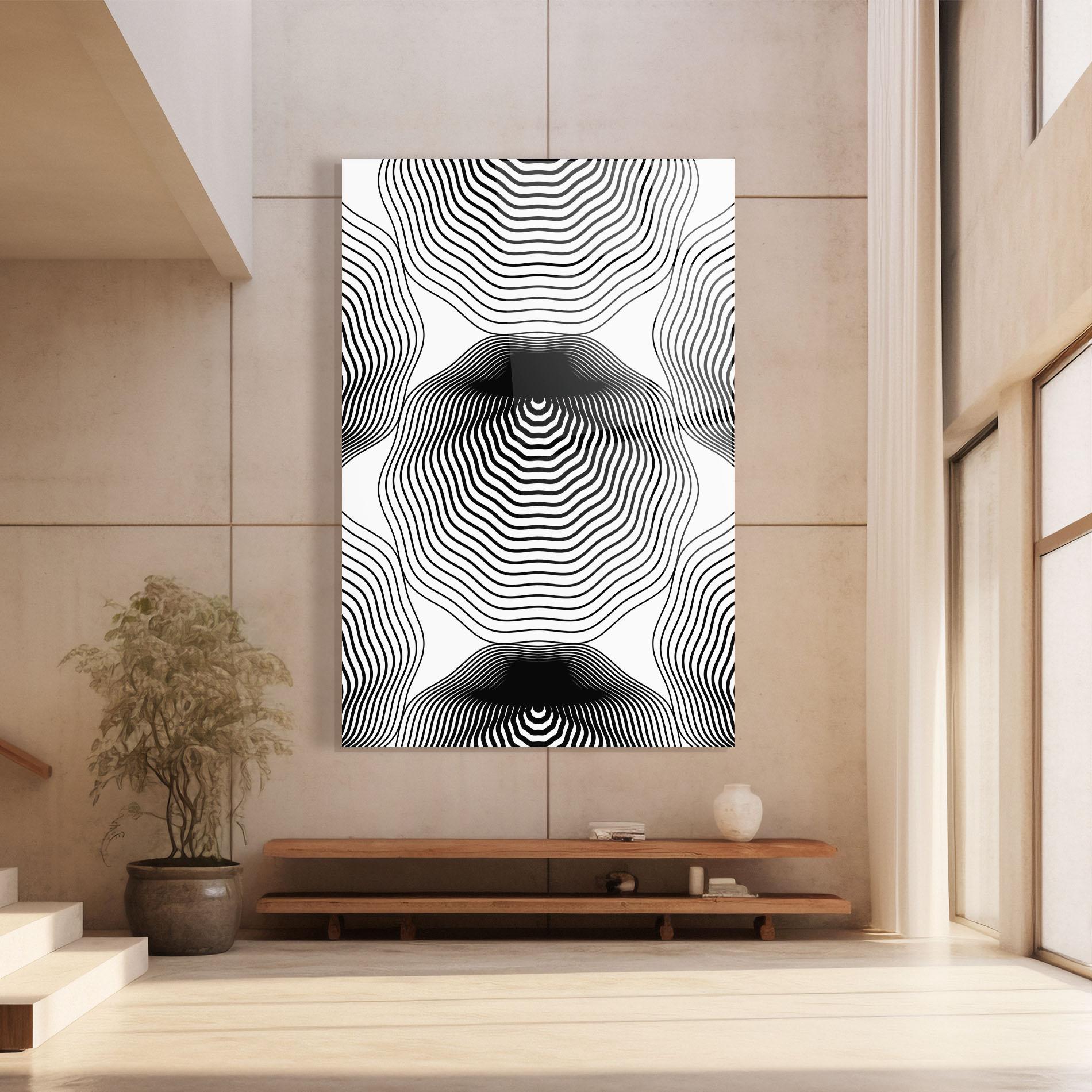 Üvegkép Black Line Art mockup 8