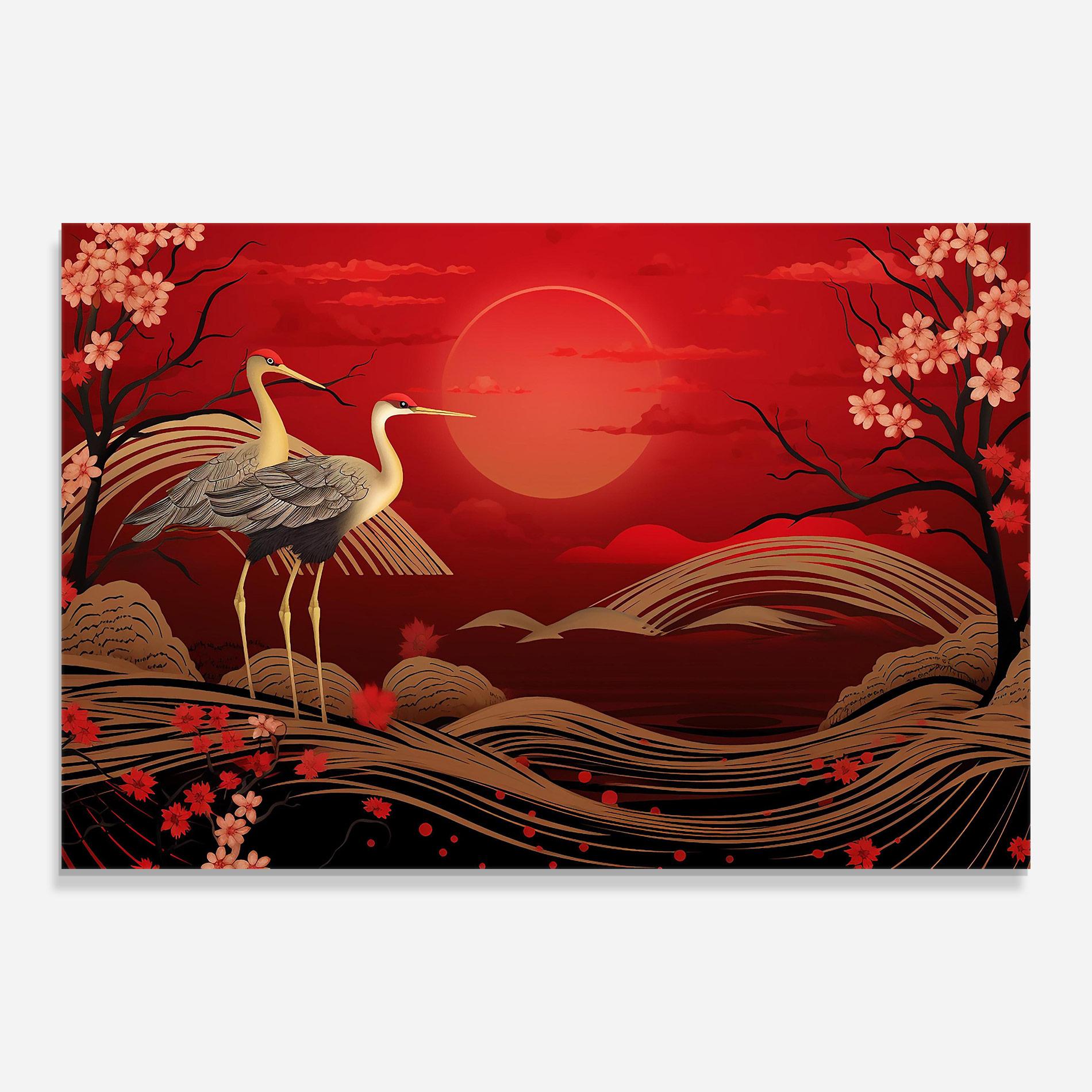 Üvegkép Gold Landscape Painting mockup 0