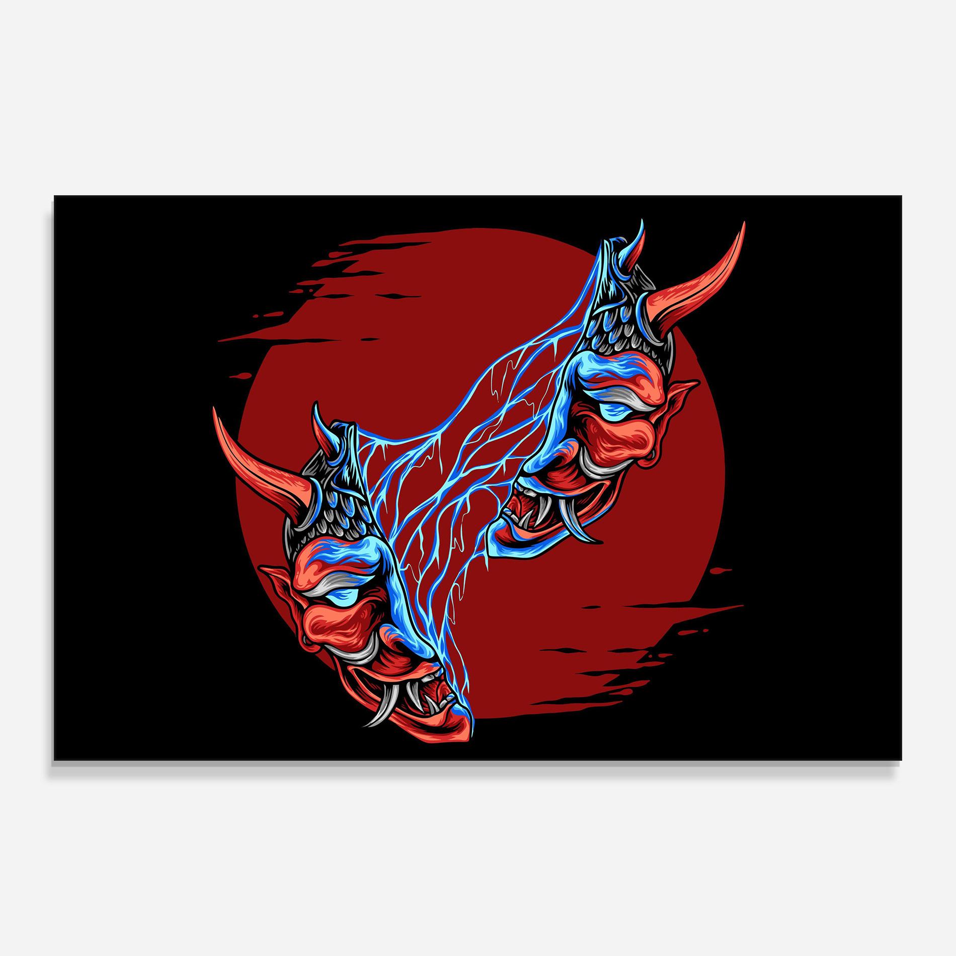 Üvegkép Japanese Mask mockup 0