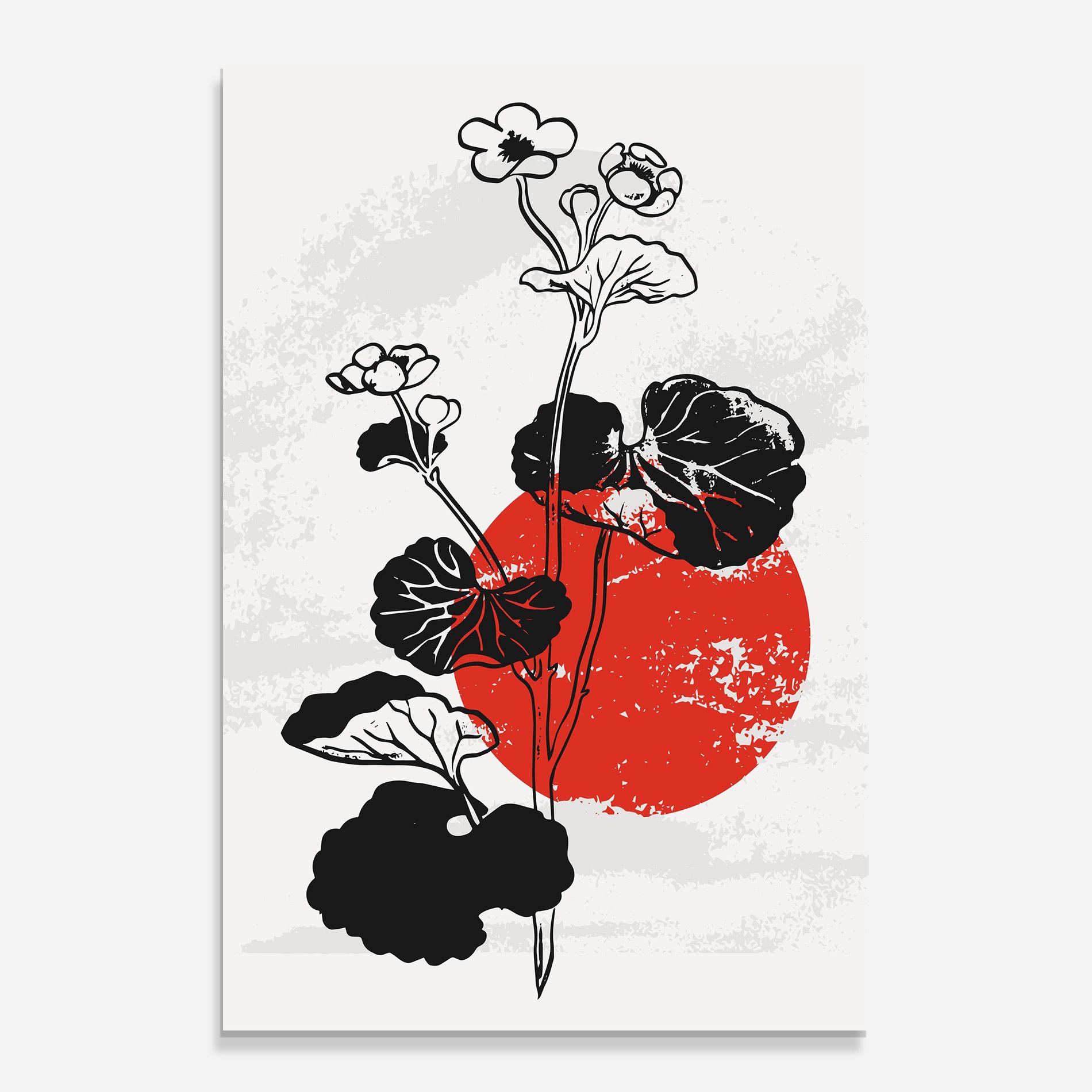 Üvegkép Japan Plant Art mockup 0