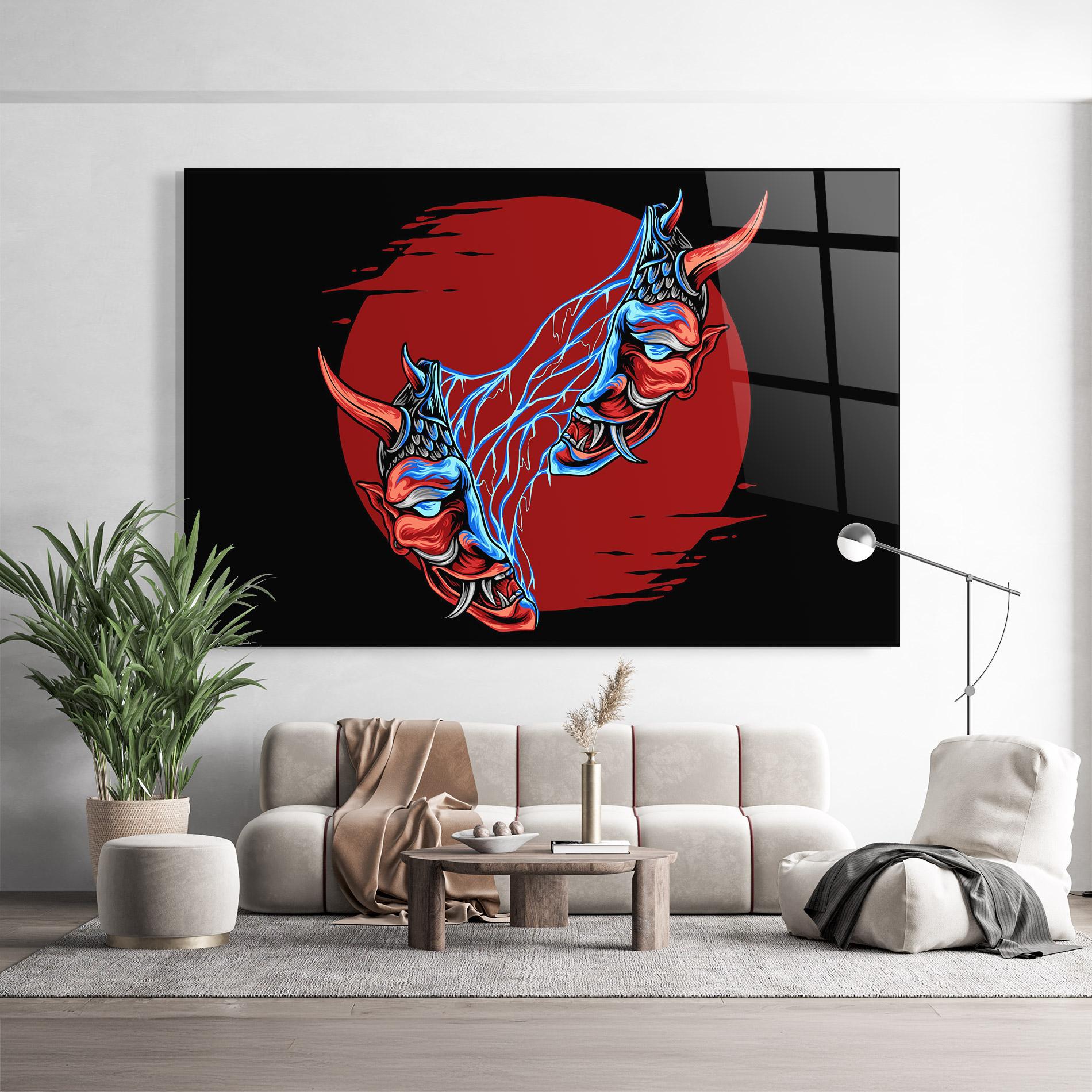 Üvegkép Japanese Mask mockup 9