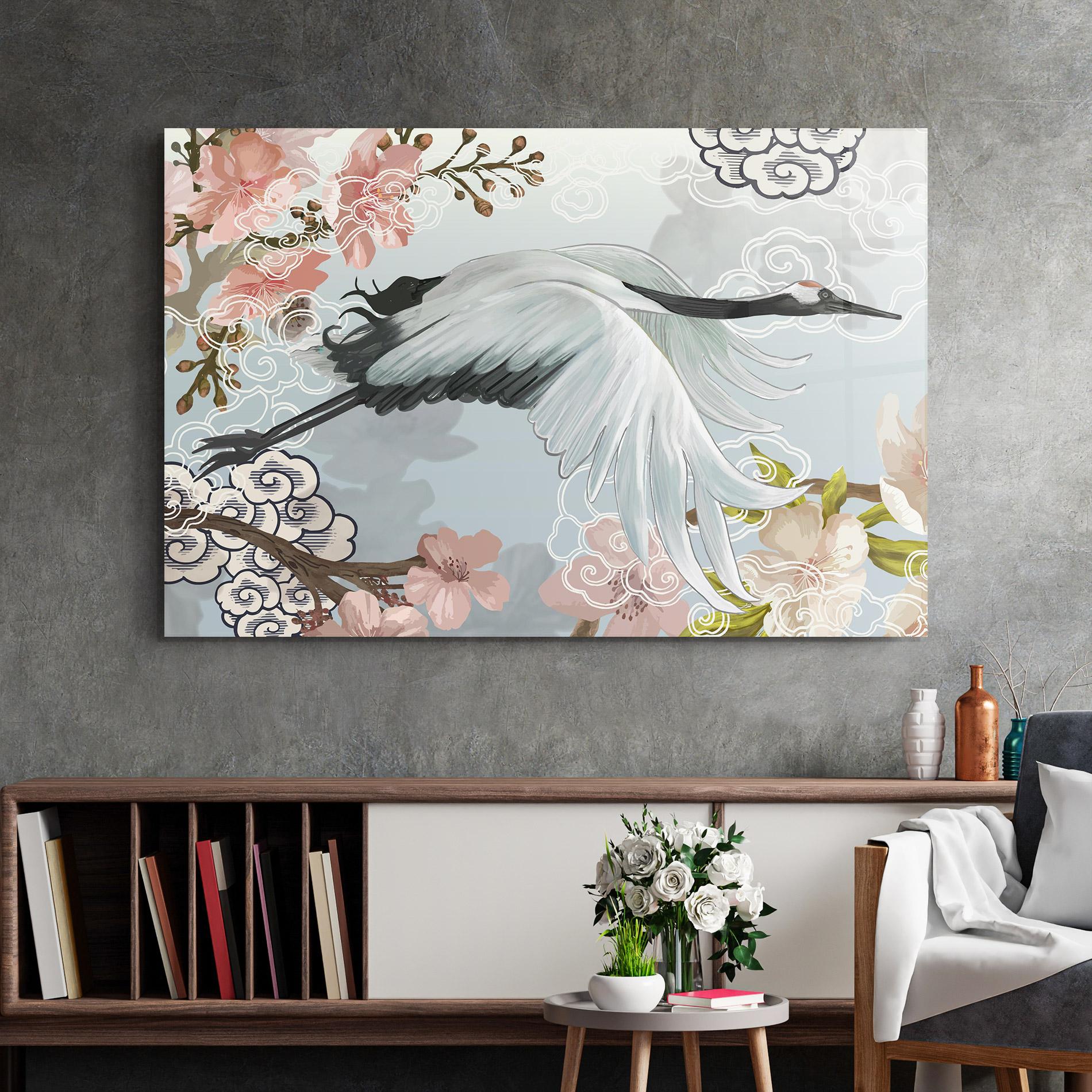 Üvegkép Beautiful Asiatic Bird mockup 2