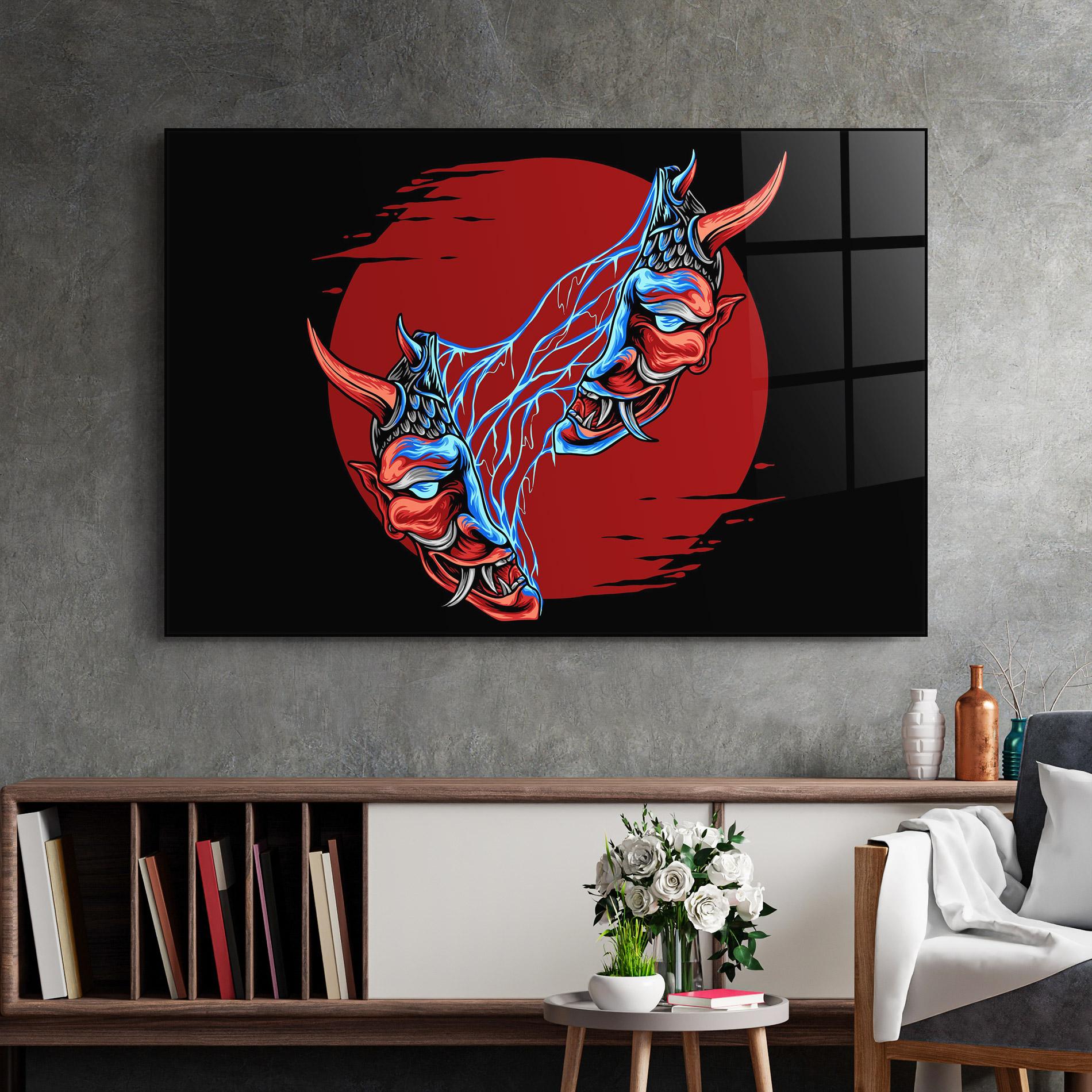 Üvegkép Japanese Mask mockup 2