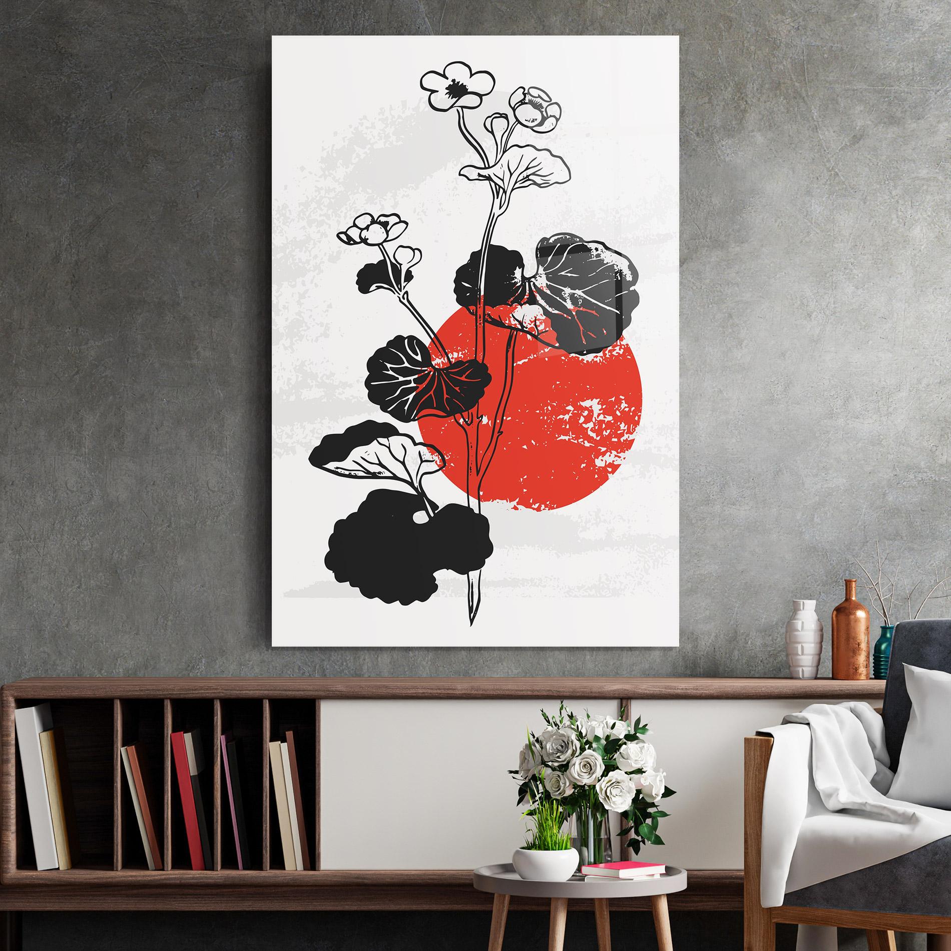 Üvegkép Japan Plant Art mockup 2