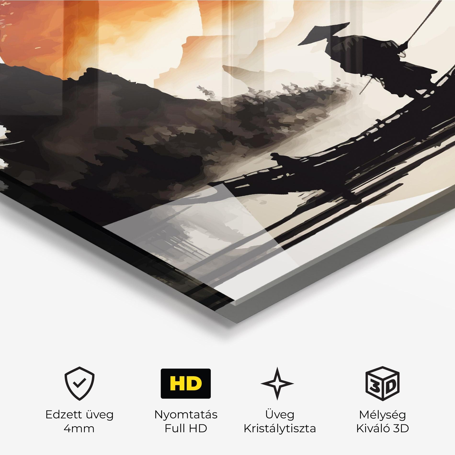 Üvegkép Black Asiatic Boat mockup 3