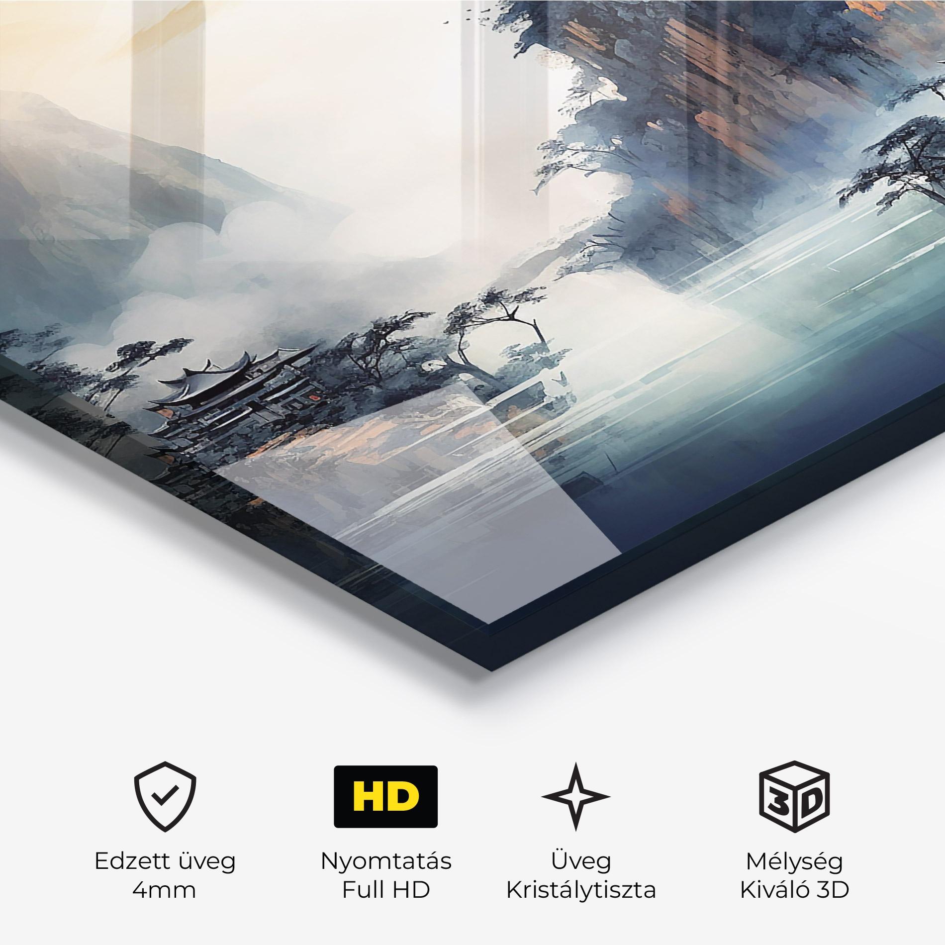 Üvegkép Fog Houses mockup 3