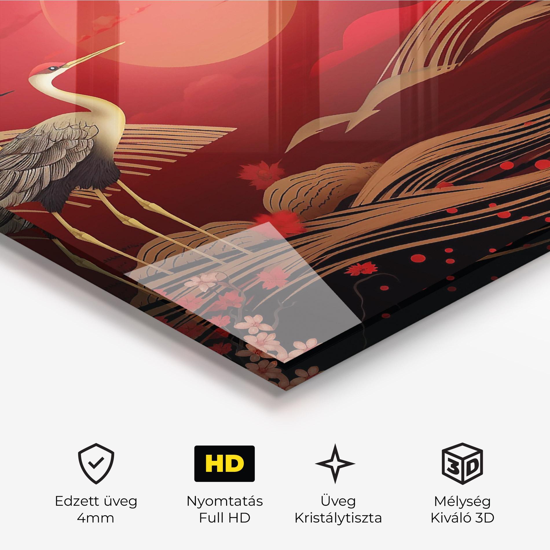 Üvegkép Gold Landscape Painting mockup 3