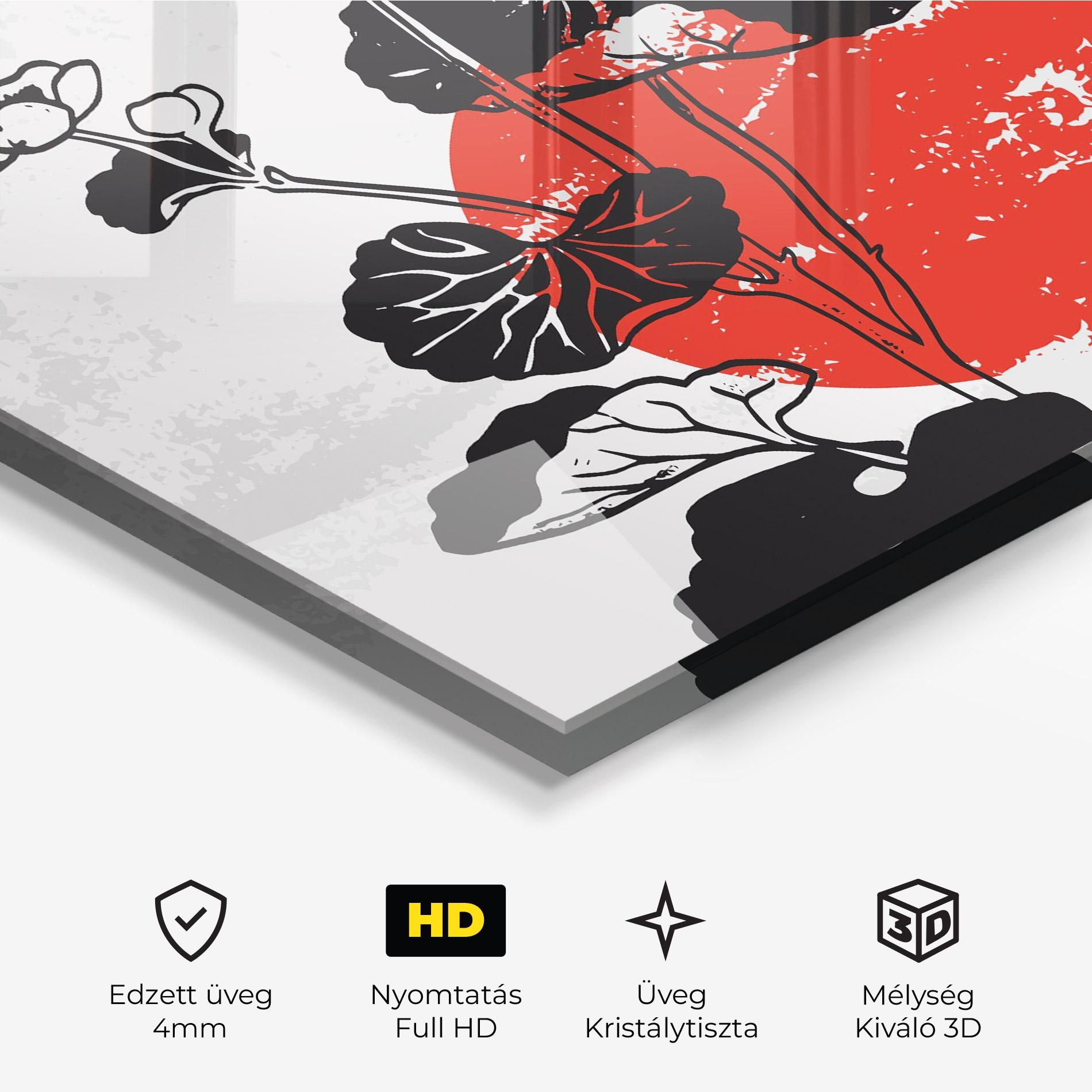 Üvegkép Japan Plant Art mockup 3