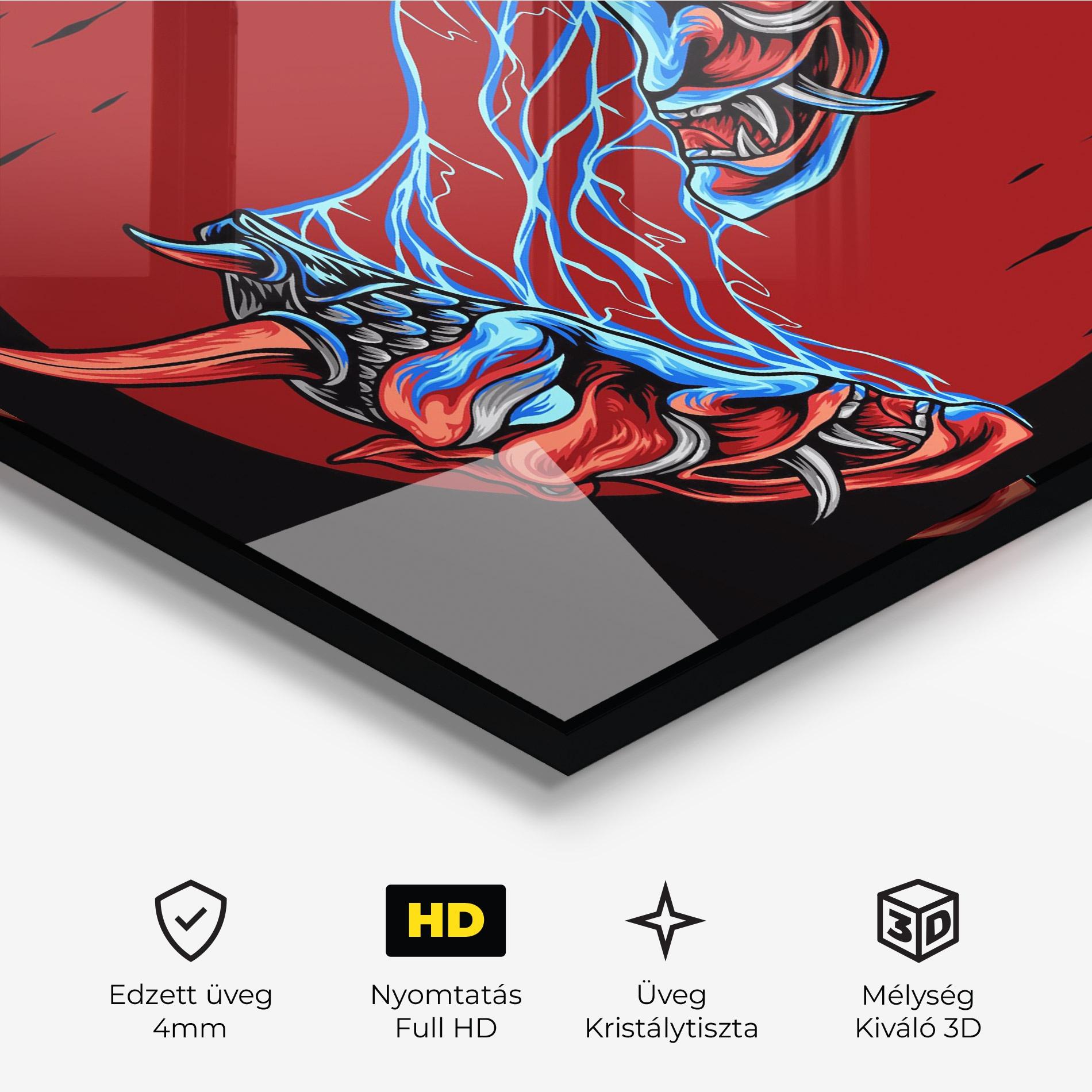 Üvegkép Japanese Mask mockup 3