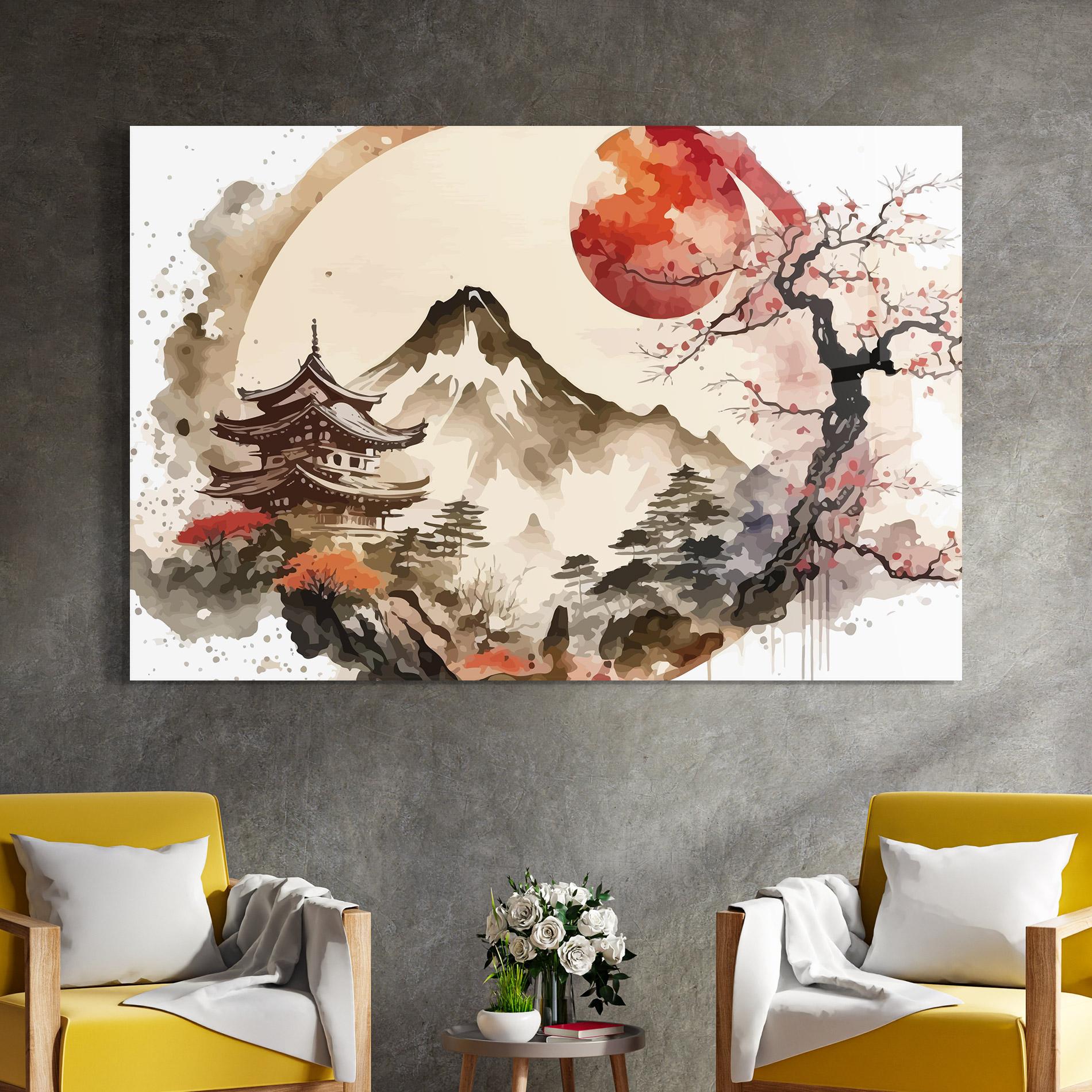 Üvegkép Asiatic Blossom View mockup 4