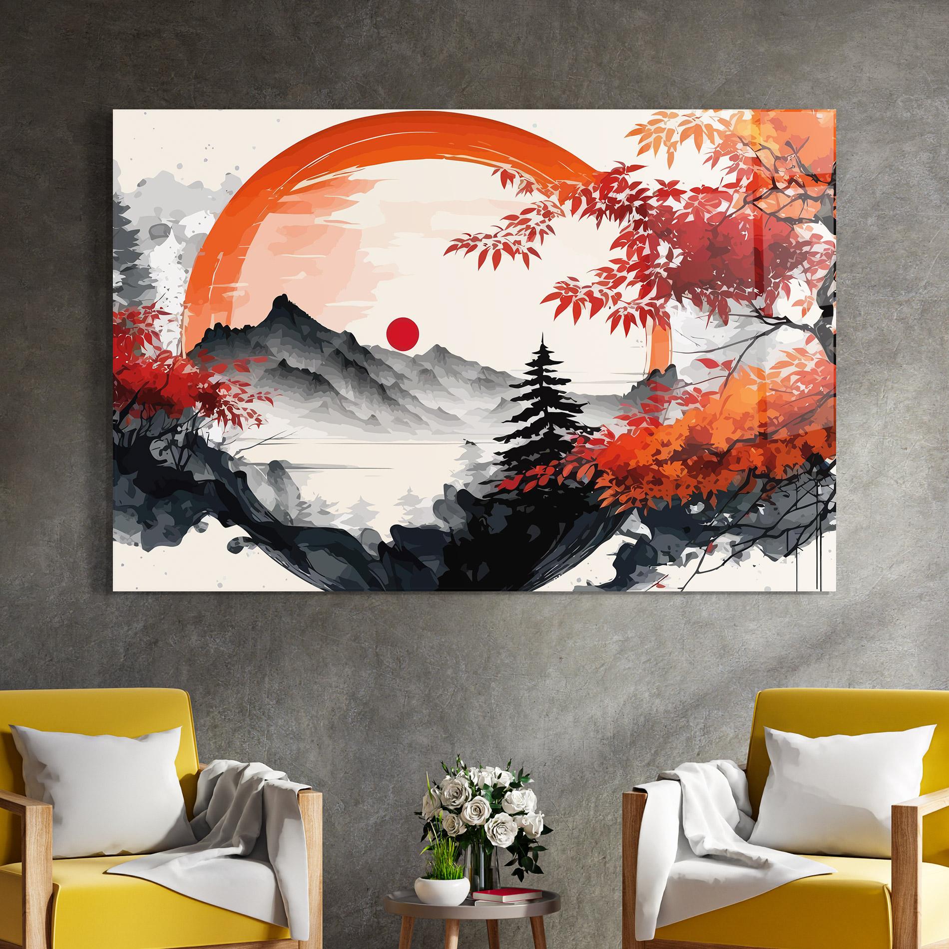 Üvegkép Asiatic Grey Montain mockup 4