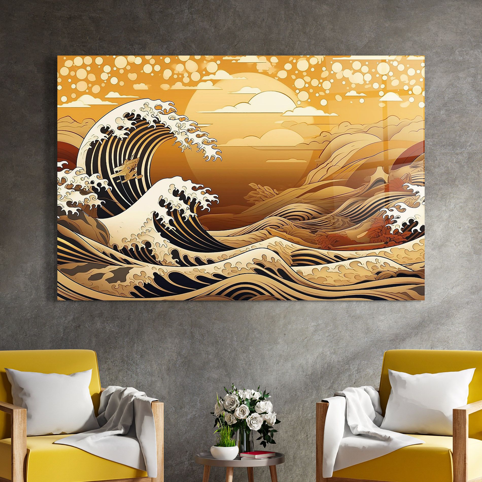 Black Yellow Waves mockup 4