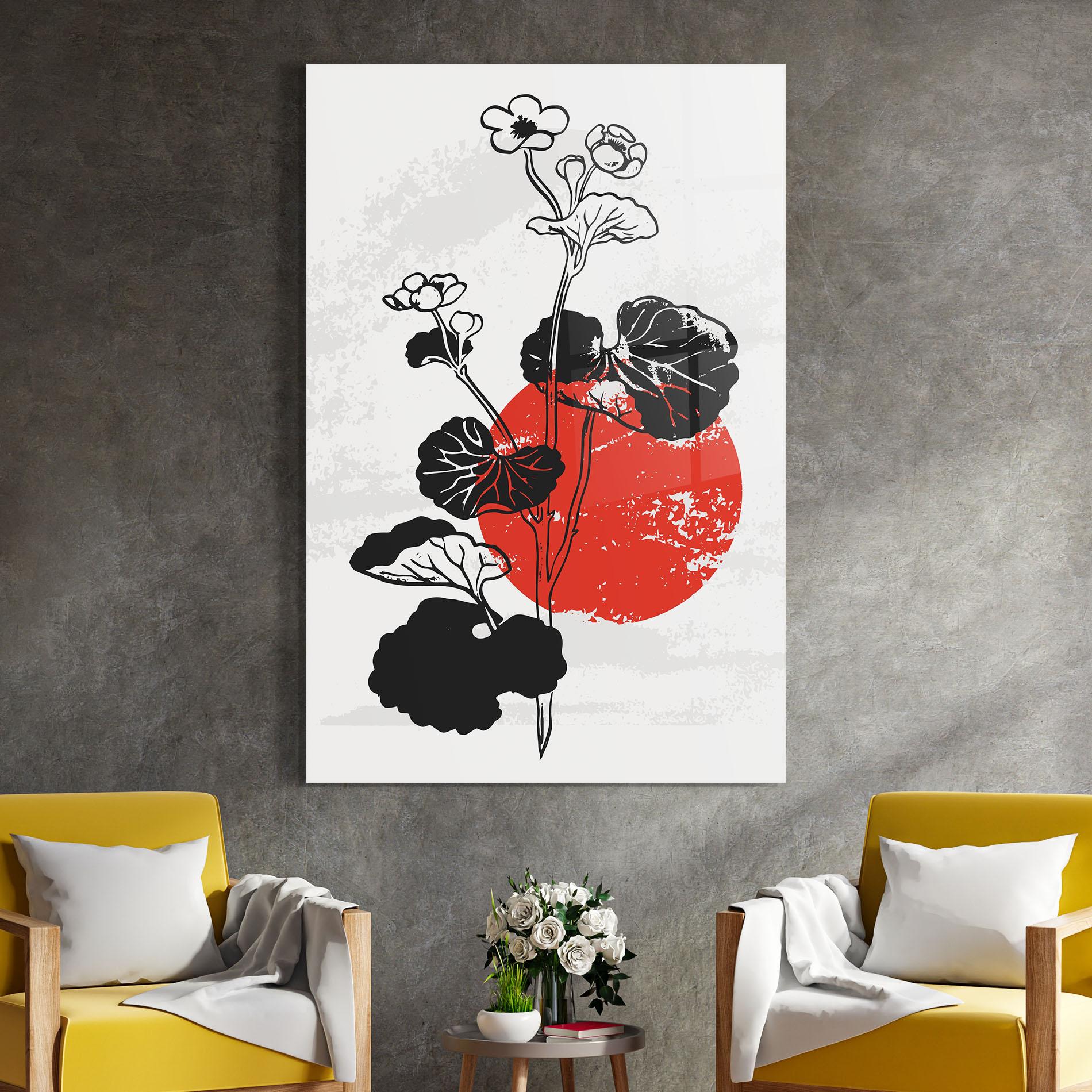Üvegkép Japan Plant Art mockup 4