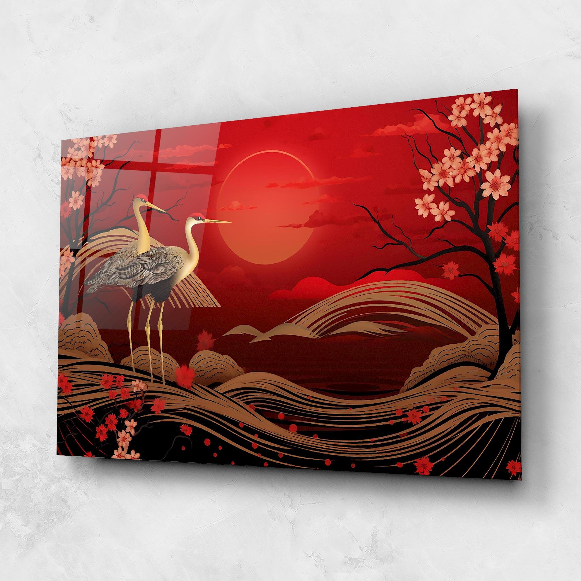 Üvegkép Gold Landscape Painting mockup 1