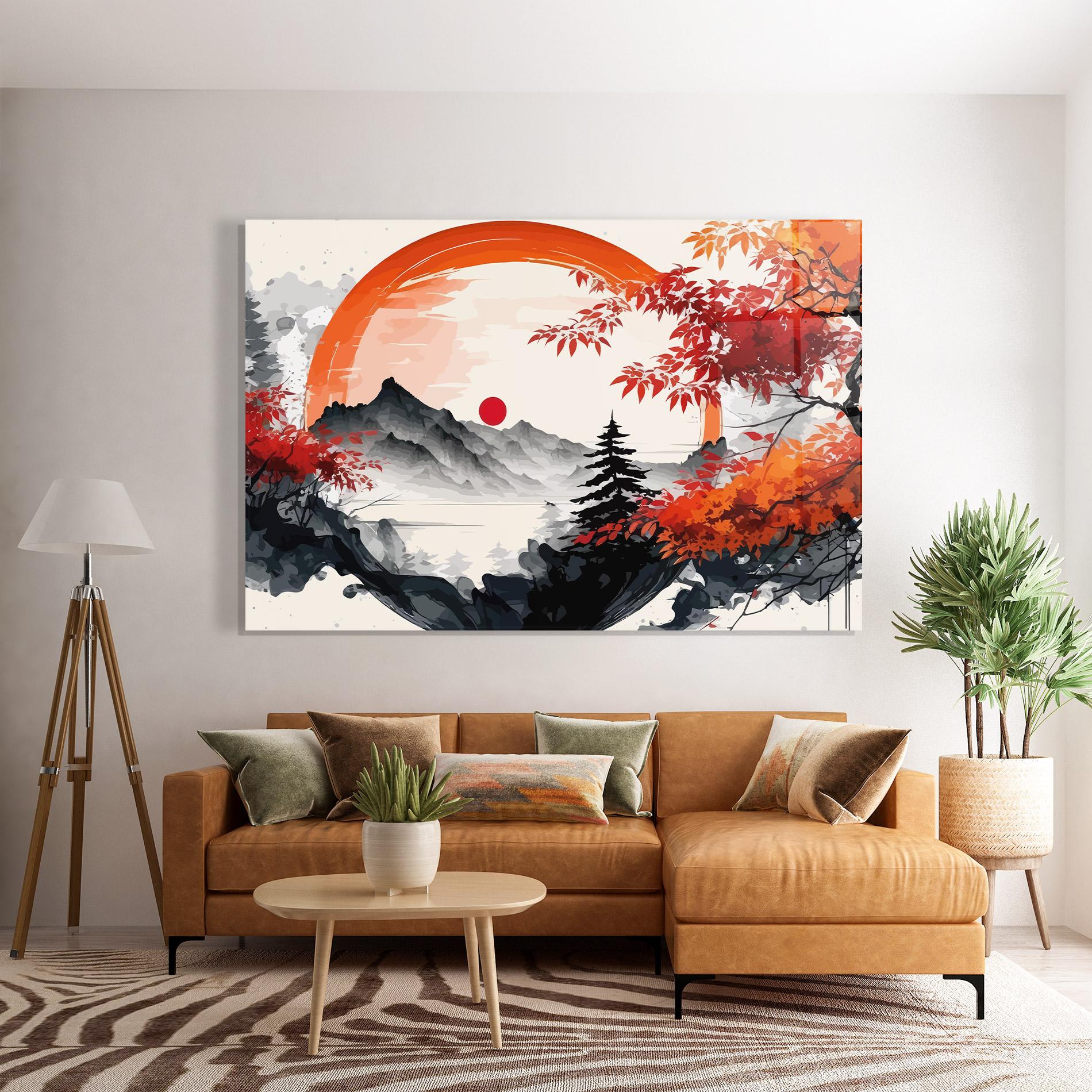 Üvegkép Asiatic Grey Montain mockup 7