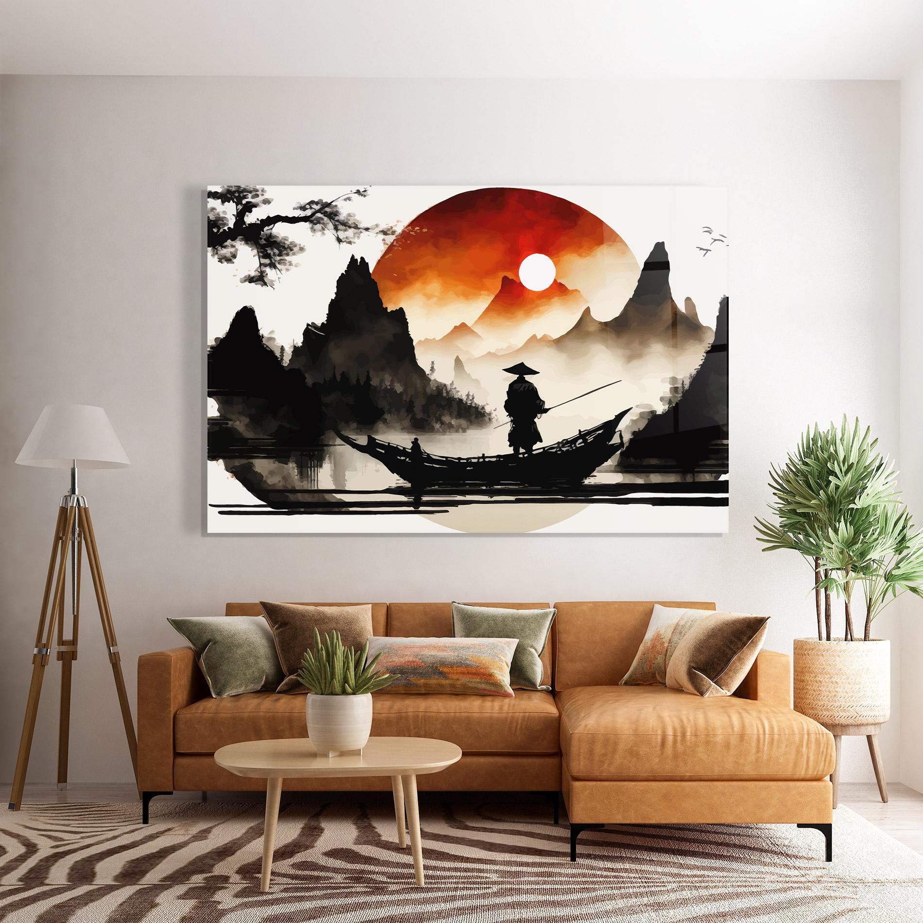 Üvegkép Black Asiatic Boat mockup 7