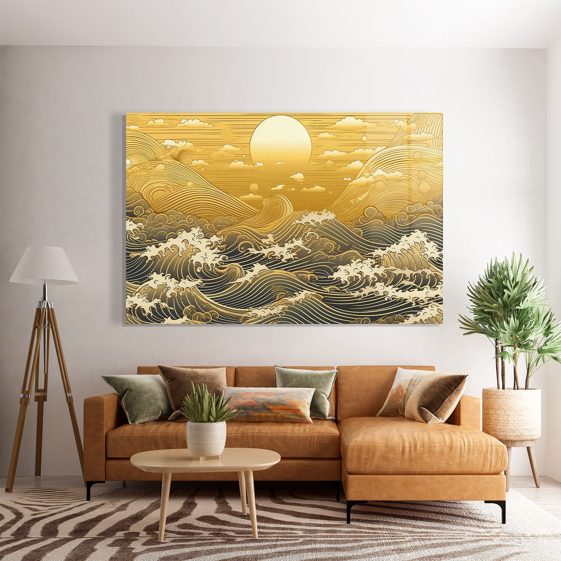Blue Gold Waves mockup 7