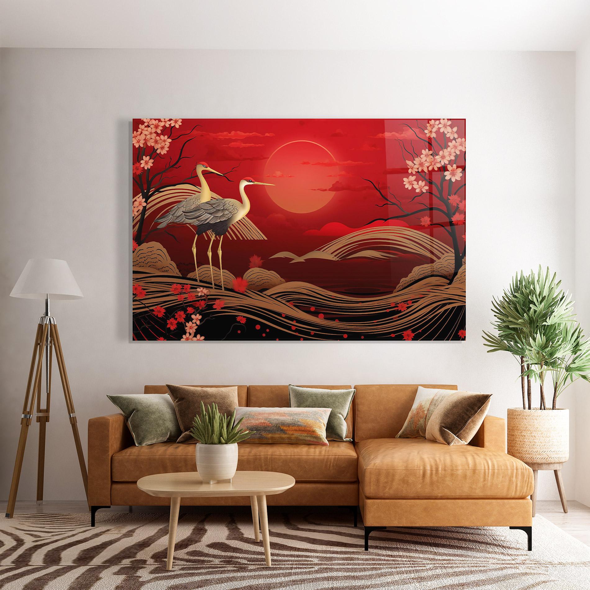 Üvegkép Gold Landscape Painting mockup 7