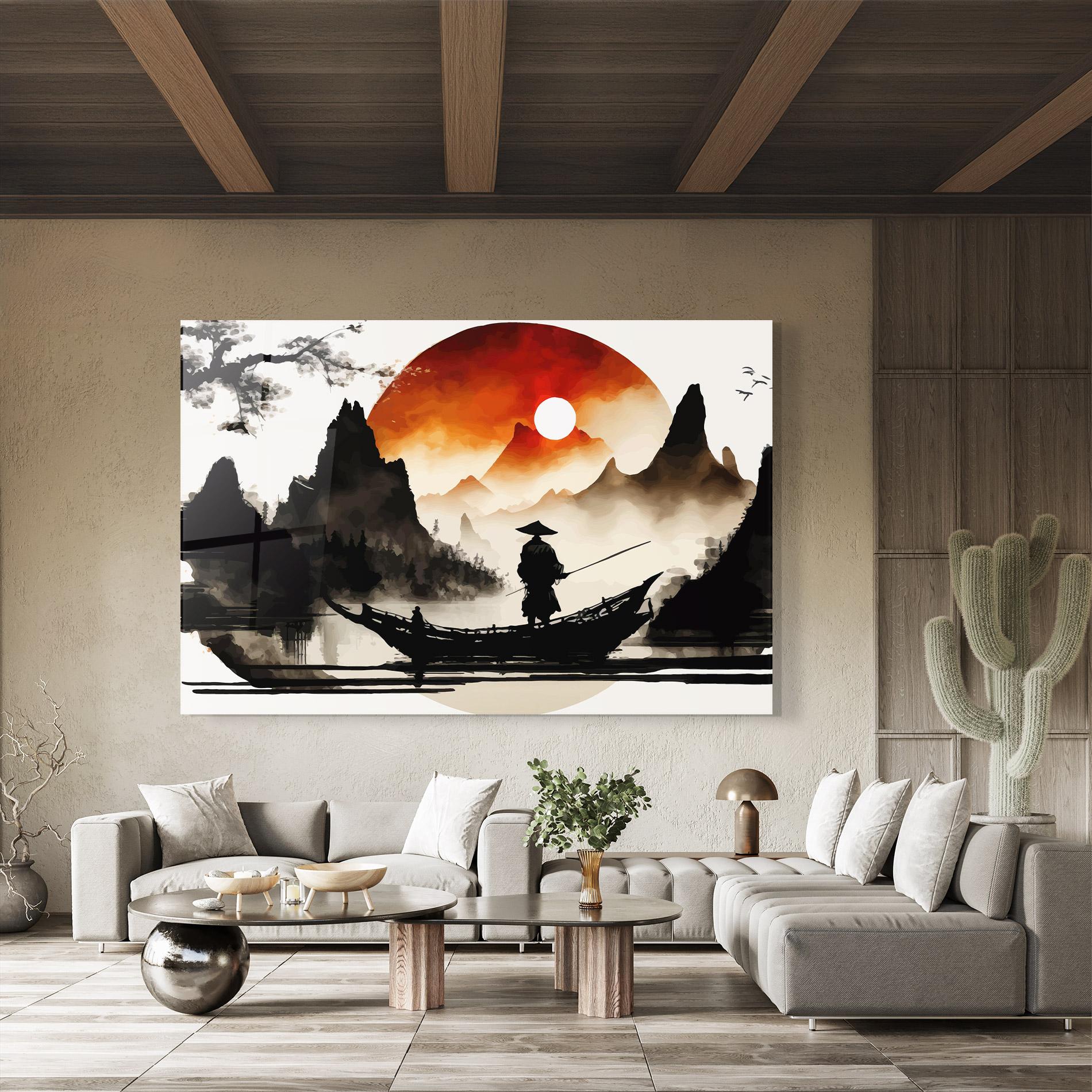 Üvegkép Black Asiatic Boat mockup 8