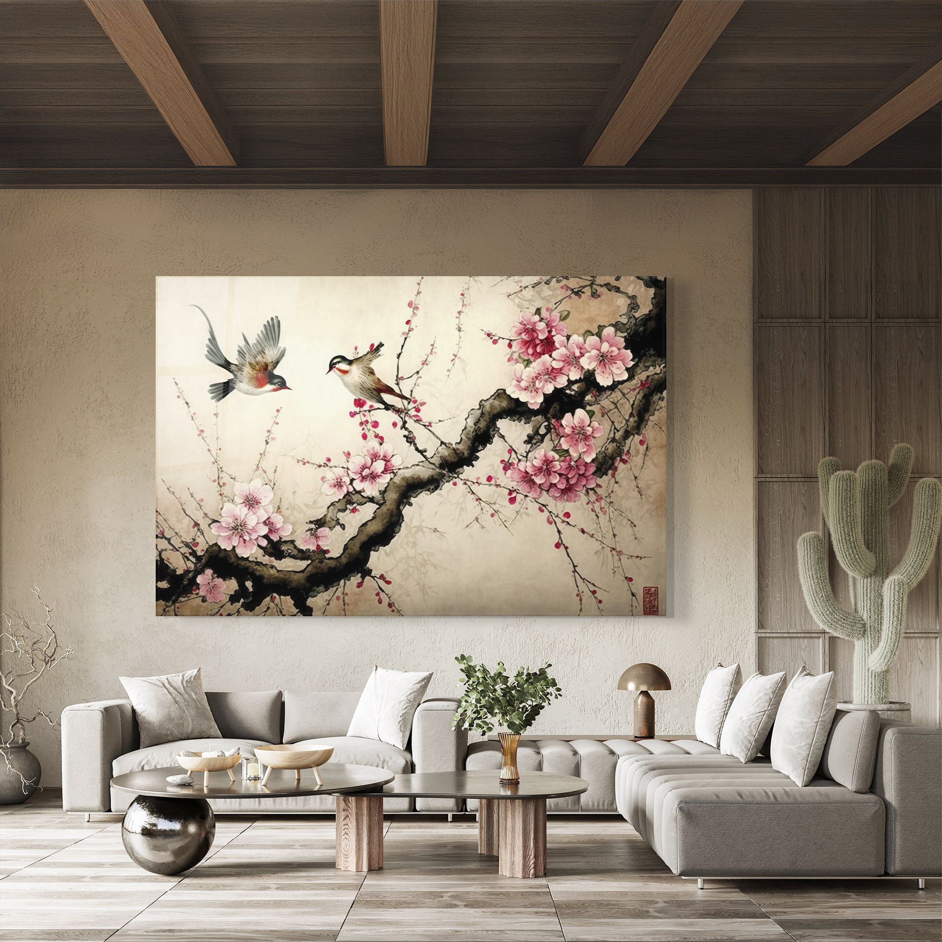 Cherry Blossom Birds mockup 8