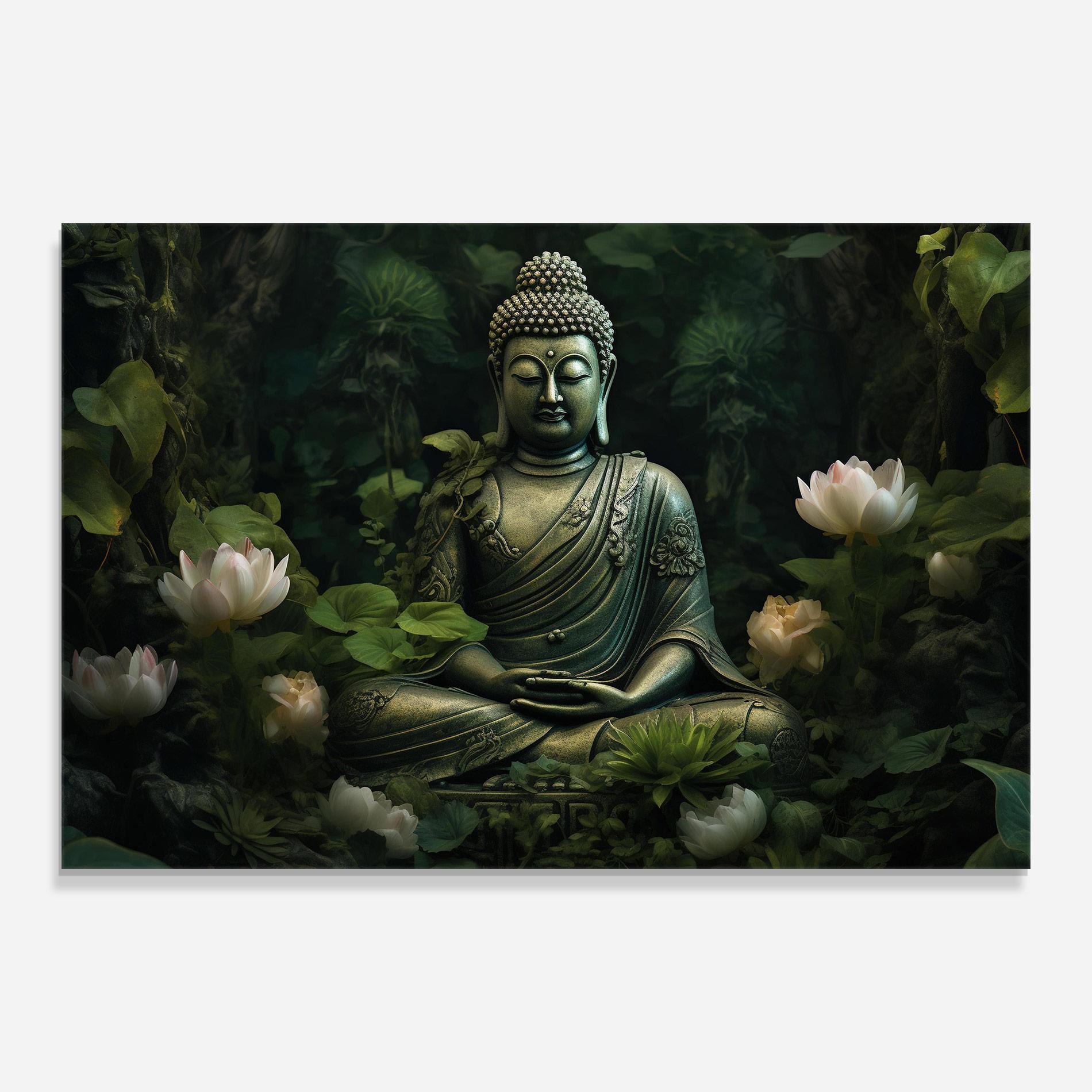 Üvegkép Buddha Lotus Flower mockup 0