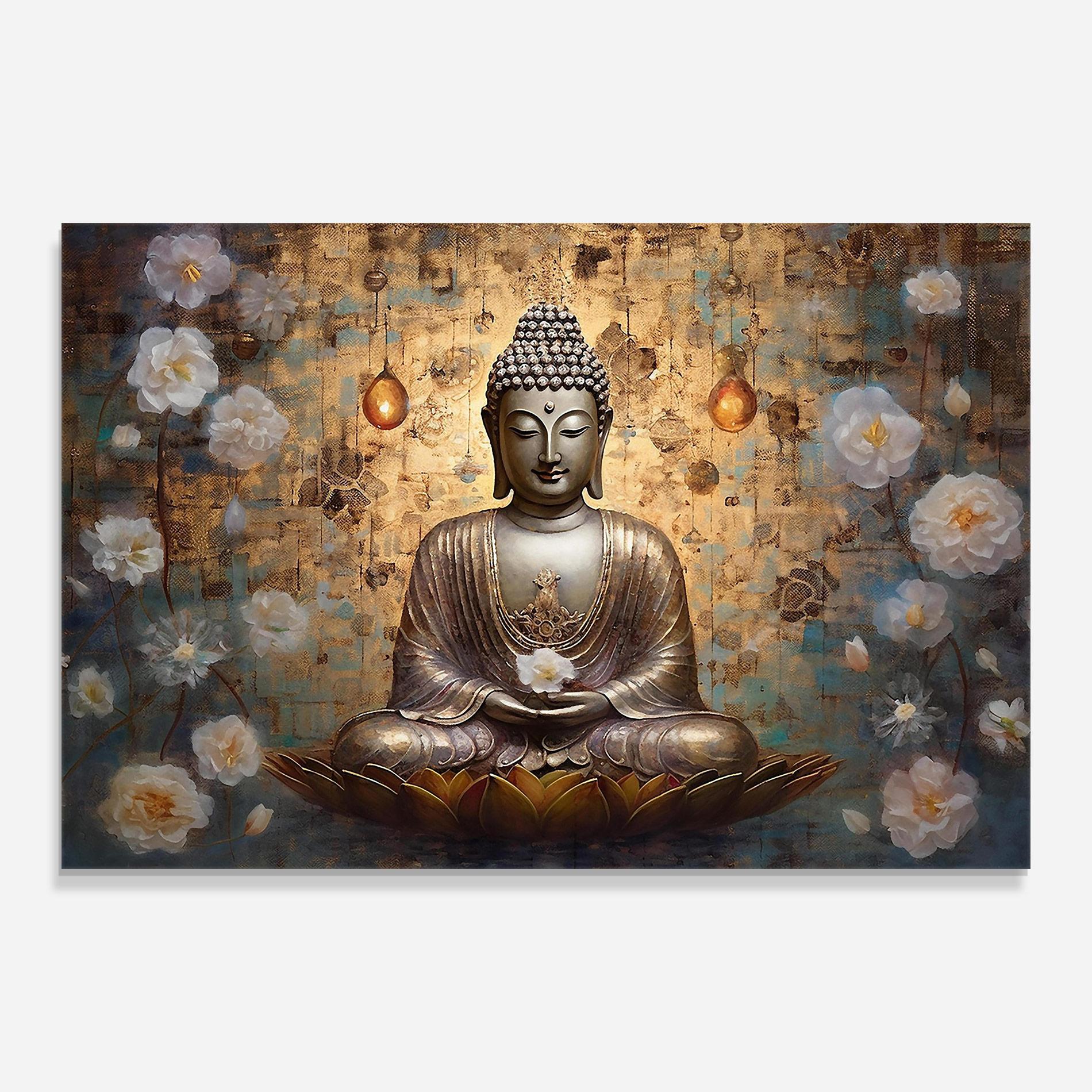 Üvegkép Buddha Meditation Art mockup 0